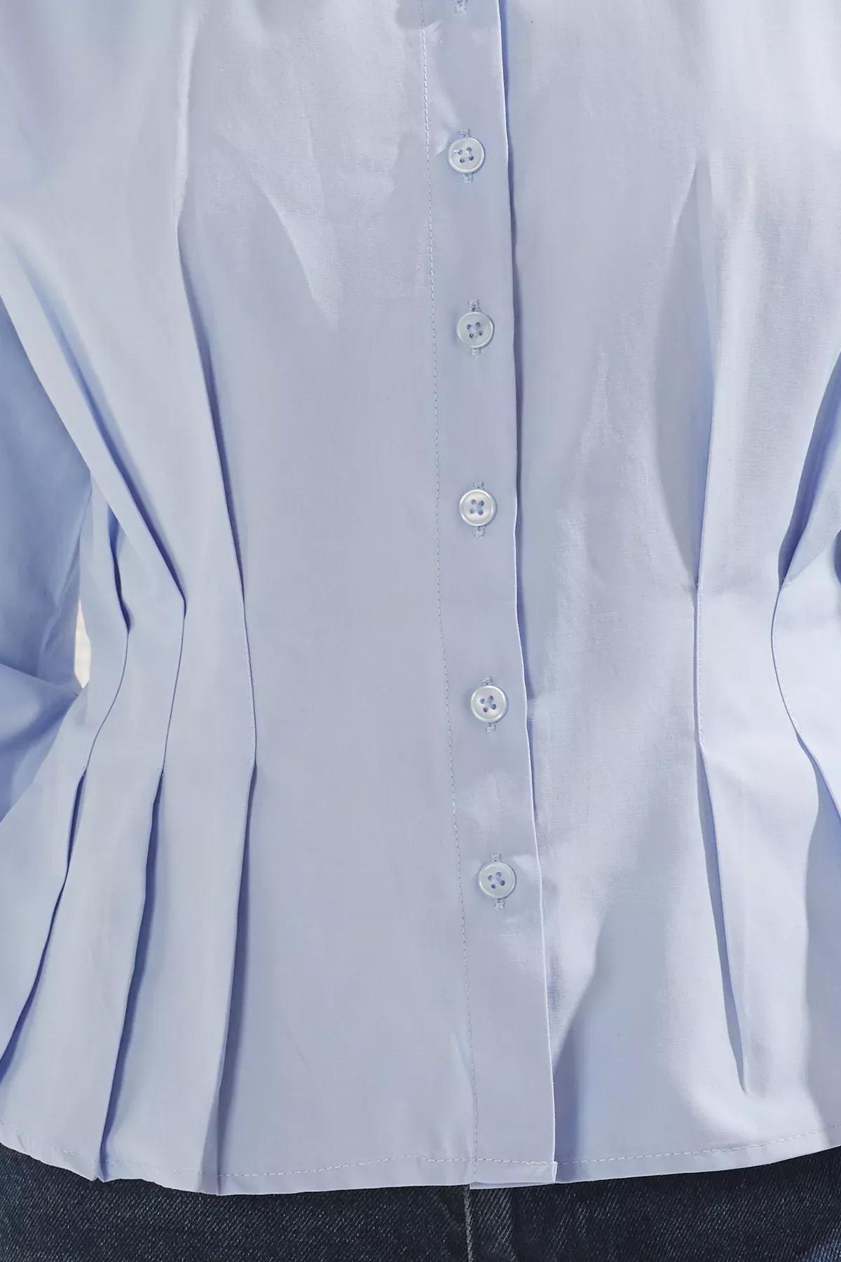 Blue Fitted Woven Shirt, LIGHT BLUE, medium