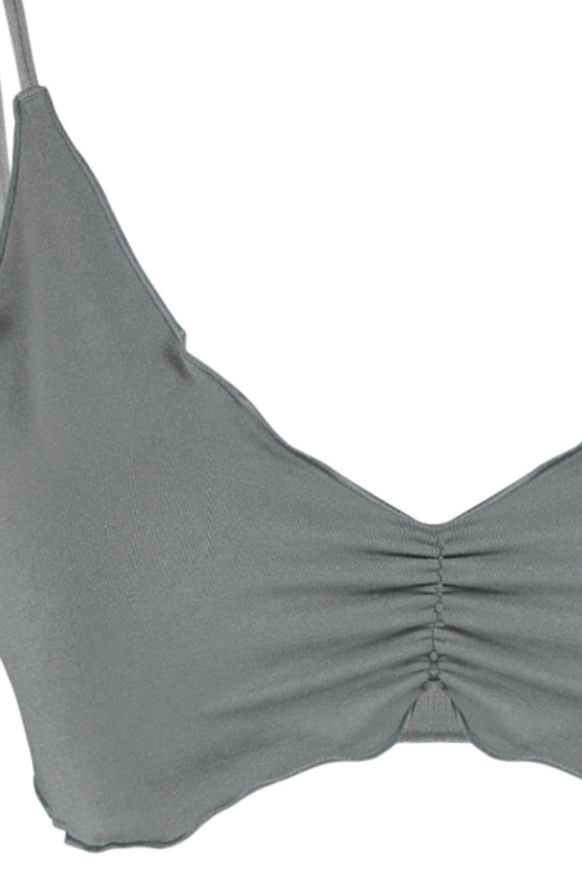 Gray Capless Bralette Bra, , large image number 5
