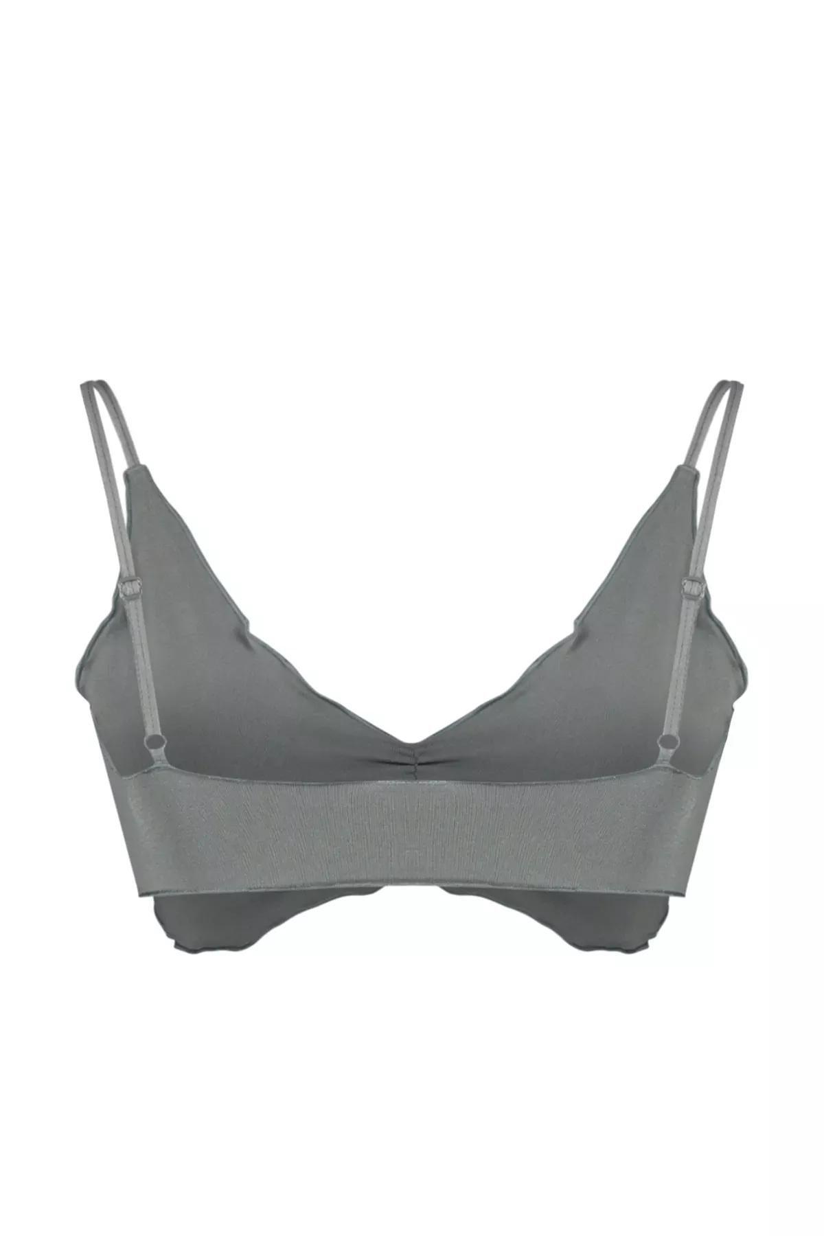 Gray Capless Bralette Bra, , large image number 6
