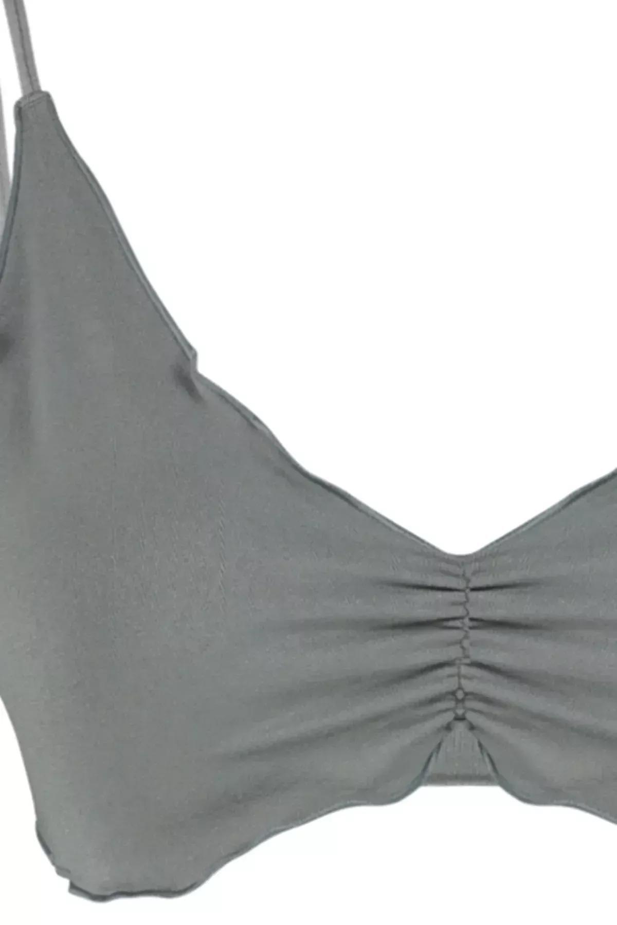 Gray Capless Bralette Bra, , large image number 7