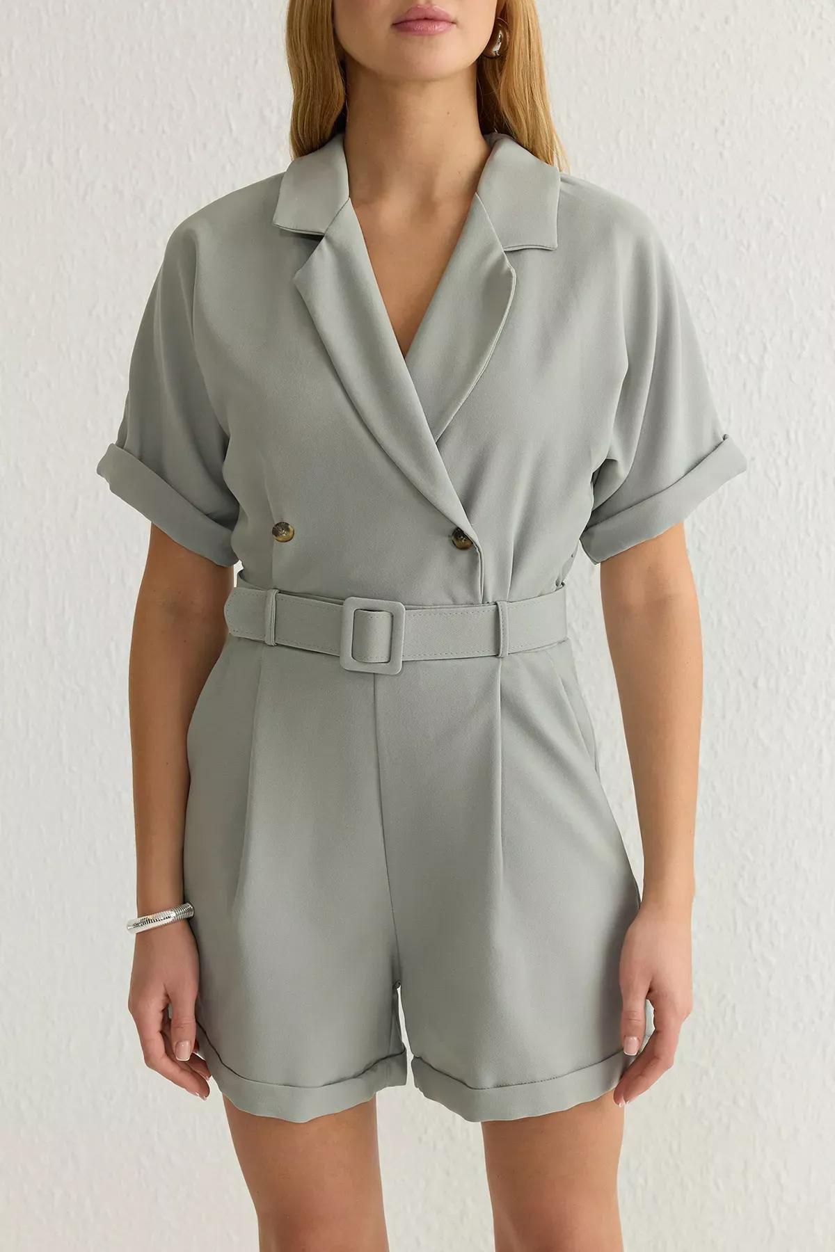 Green Belted Wide Leg Jumpsuit, , large image number 3
