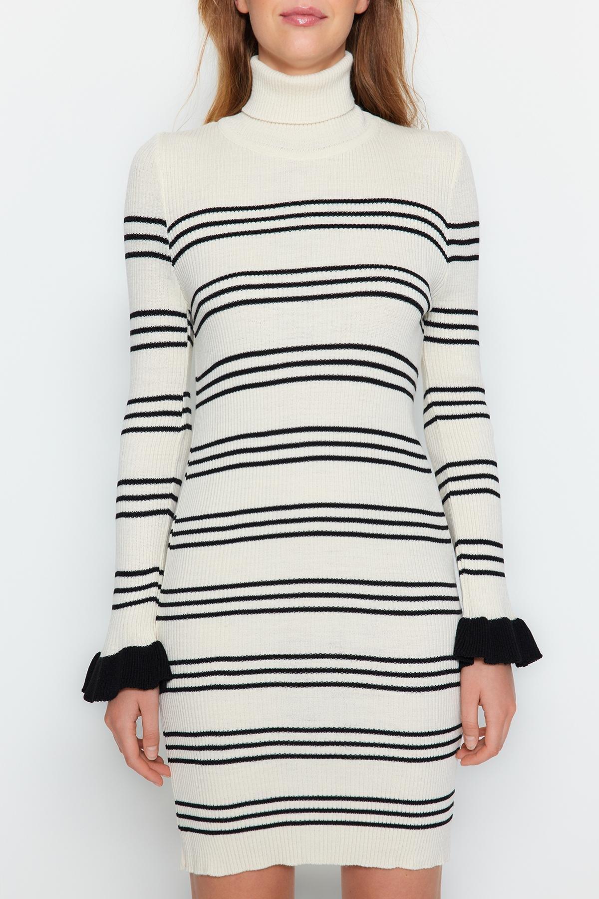 Trendyol - Cream Turtle Neck Sweater Dress
