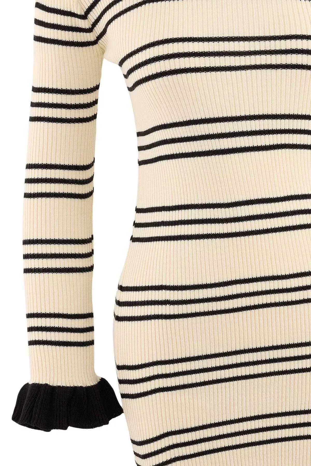 Cream Turtle Neck Sweater Dress, STONE, large image number 6