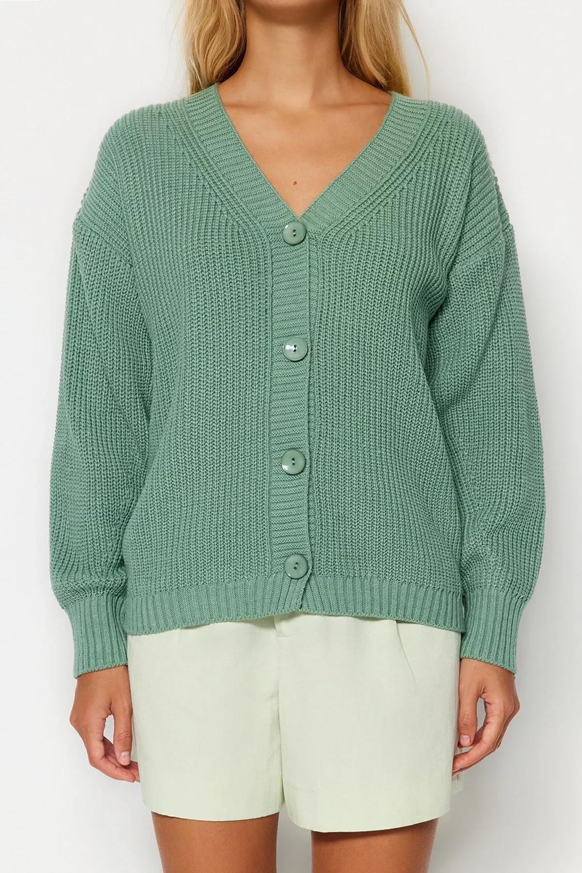 Beige Knitted Cardigan, Mint, large image number 4