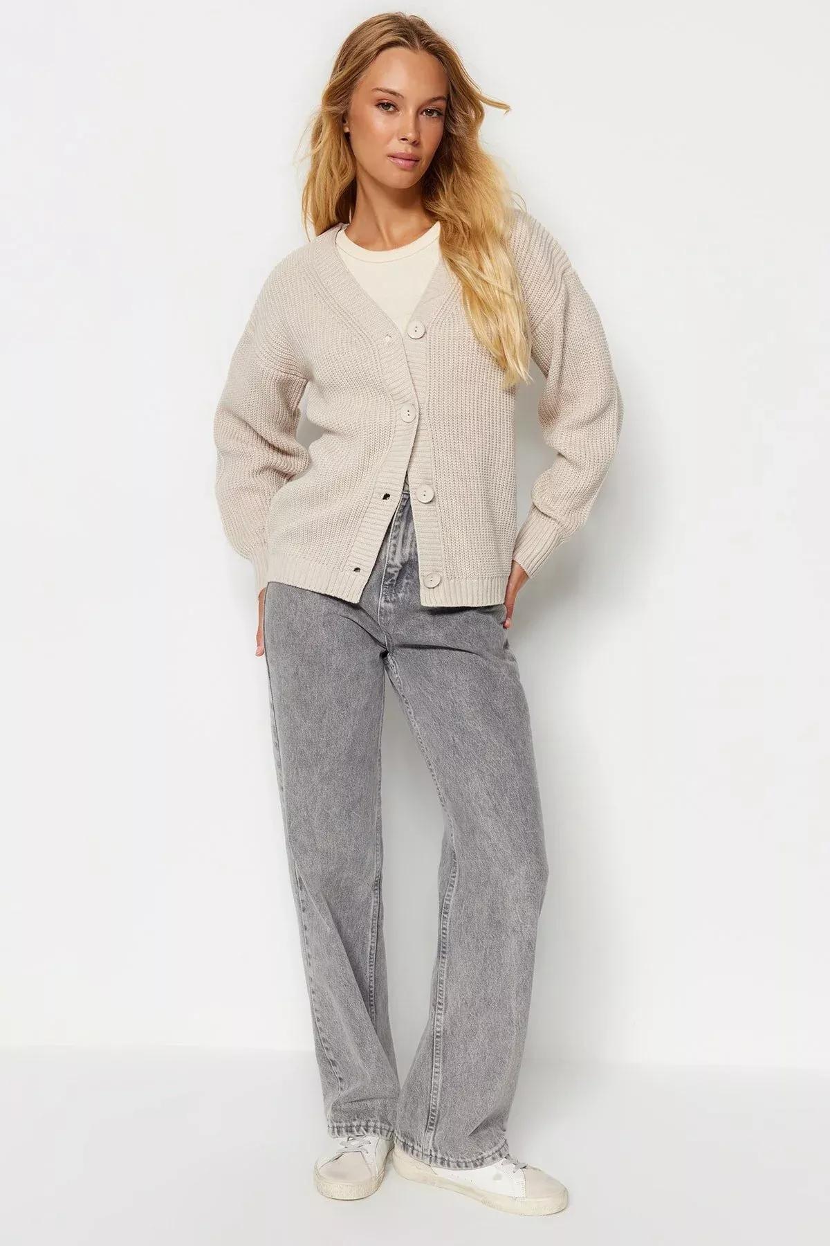 كارديغان مُحاك، كريمي, STONE, large image number 3