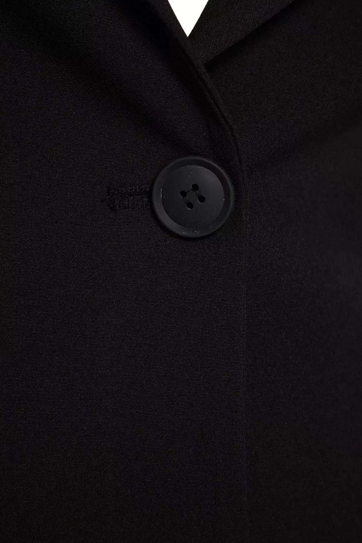 Black Lined Woven Blazer, , large image number 5