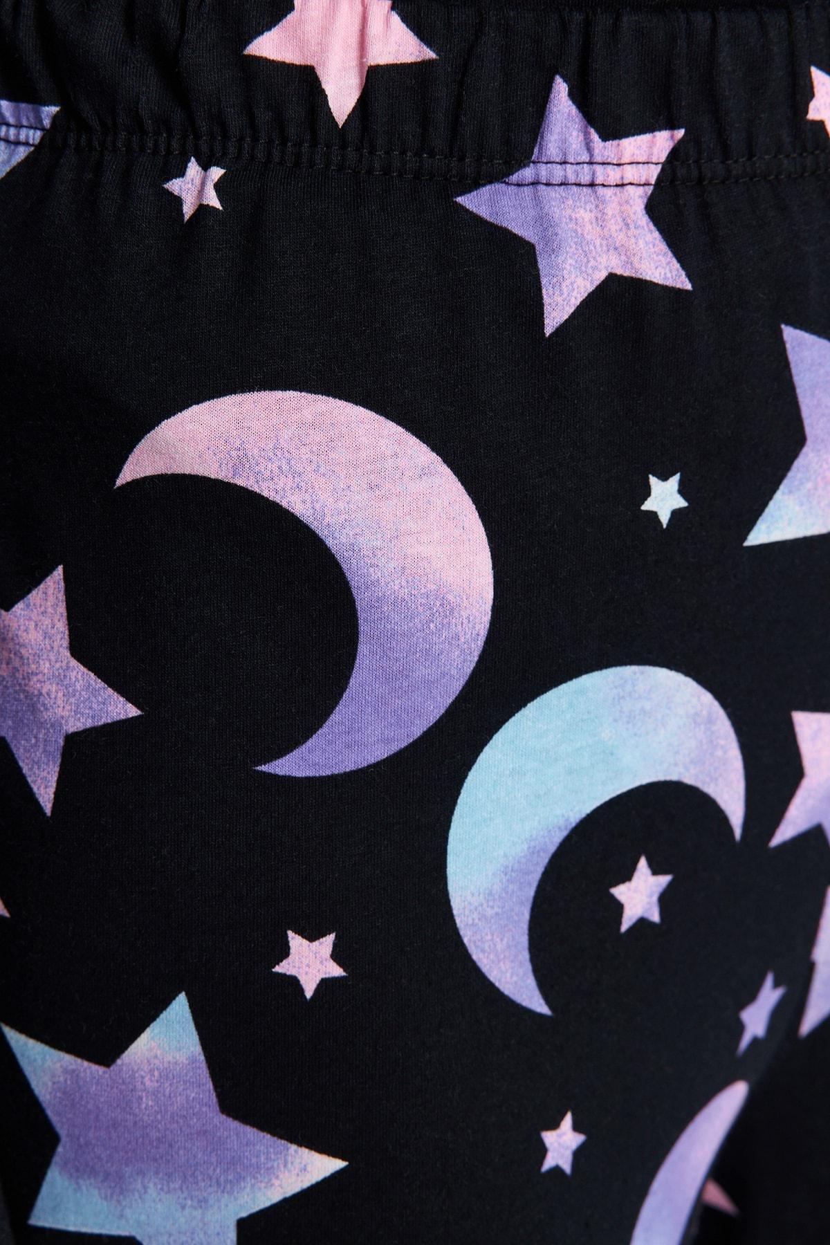 Black Cotton Galaxy Printed Pyjamas Set, , large image number 5