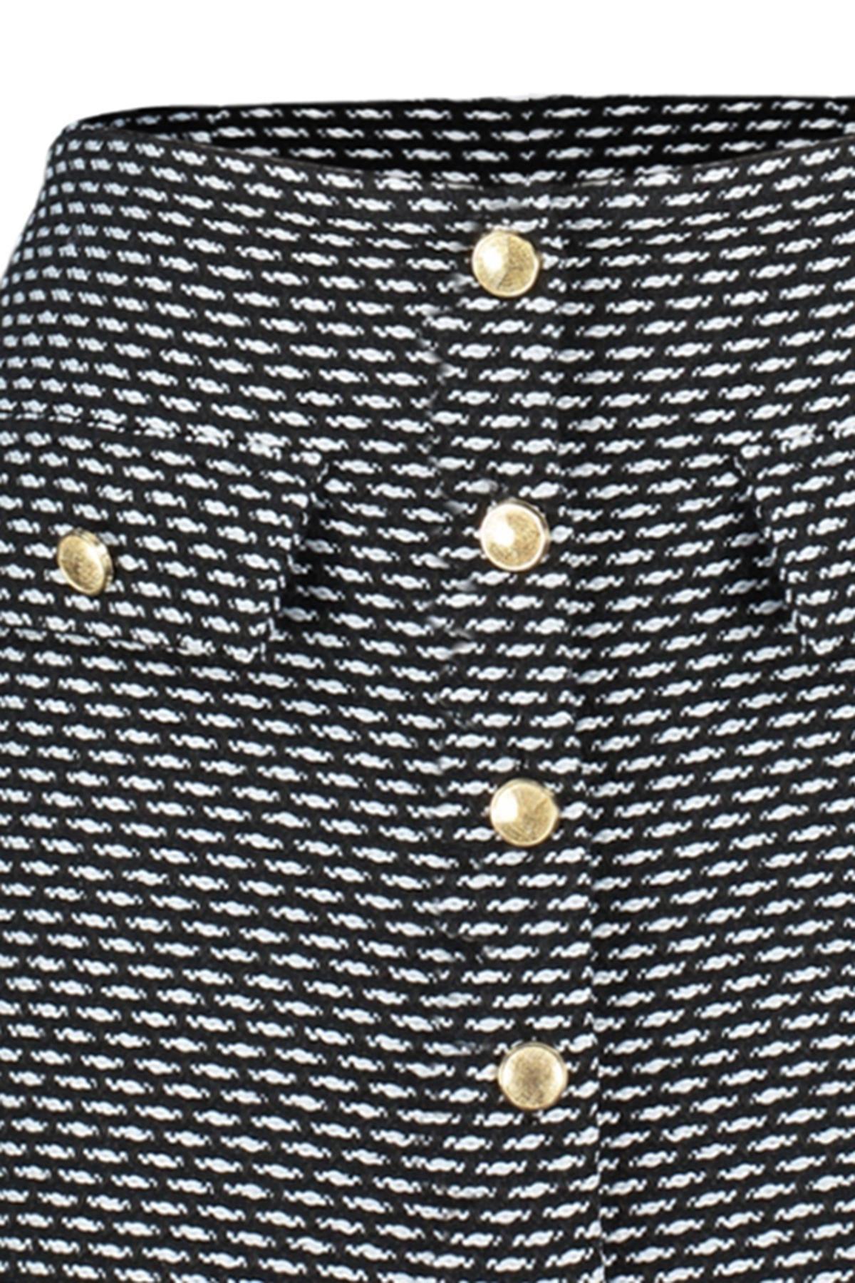 Black Button Detailed Mini Skirt, , large image number 6