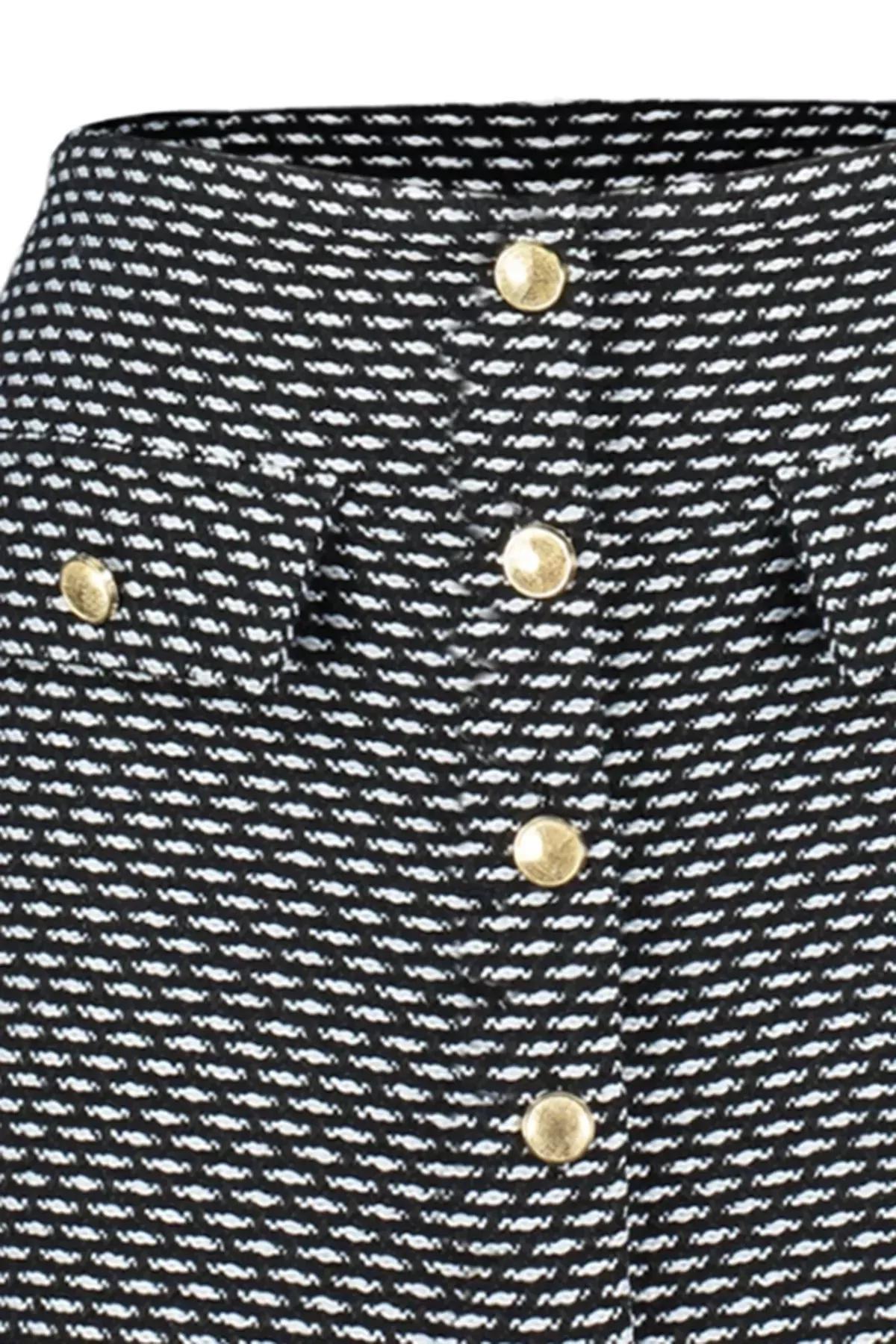 Black Button Detailed Mini Skirt, , large image number 6