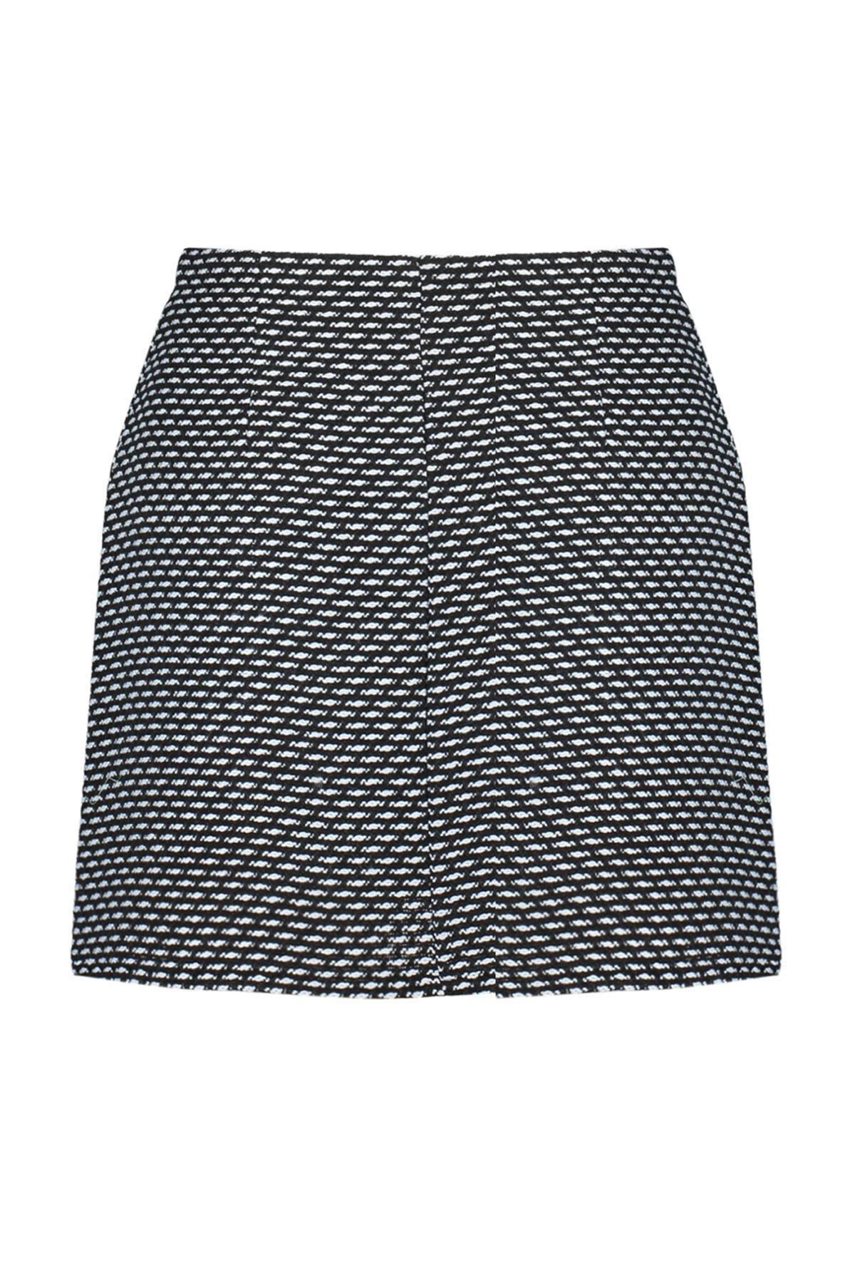 Black Button Detailed Mini Skirt, , large image number 7