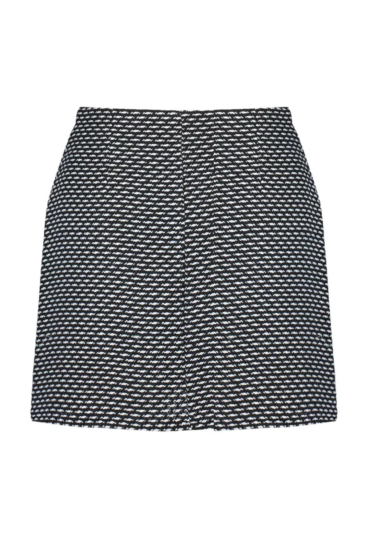 Black Button Detailed Mini Skirt, , large image number 7