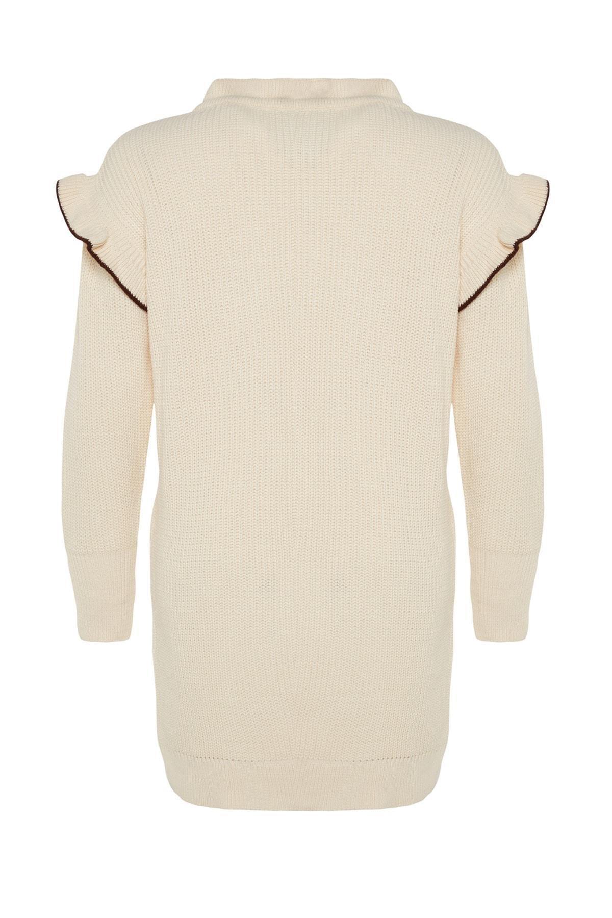 Cream Black Piping Knitted Sweater, , large image number 7