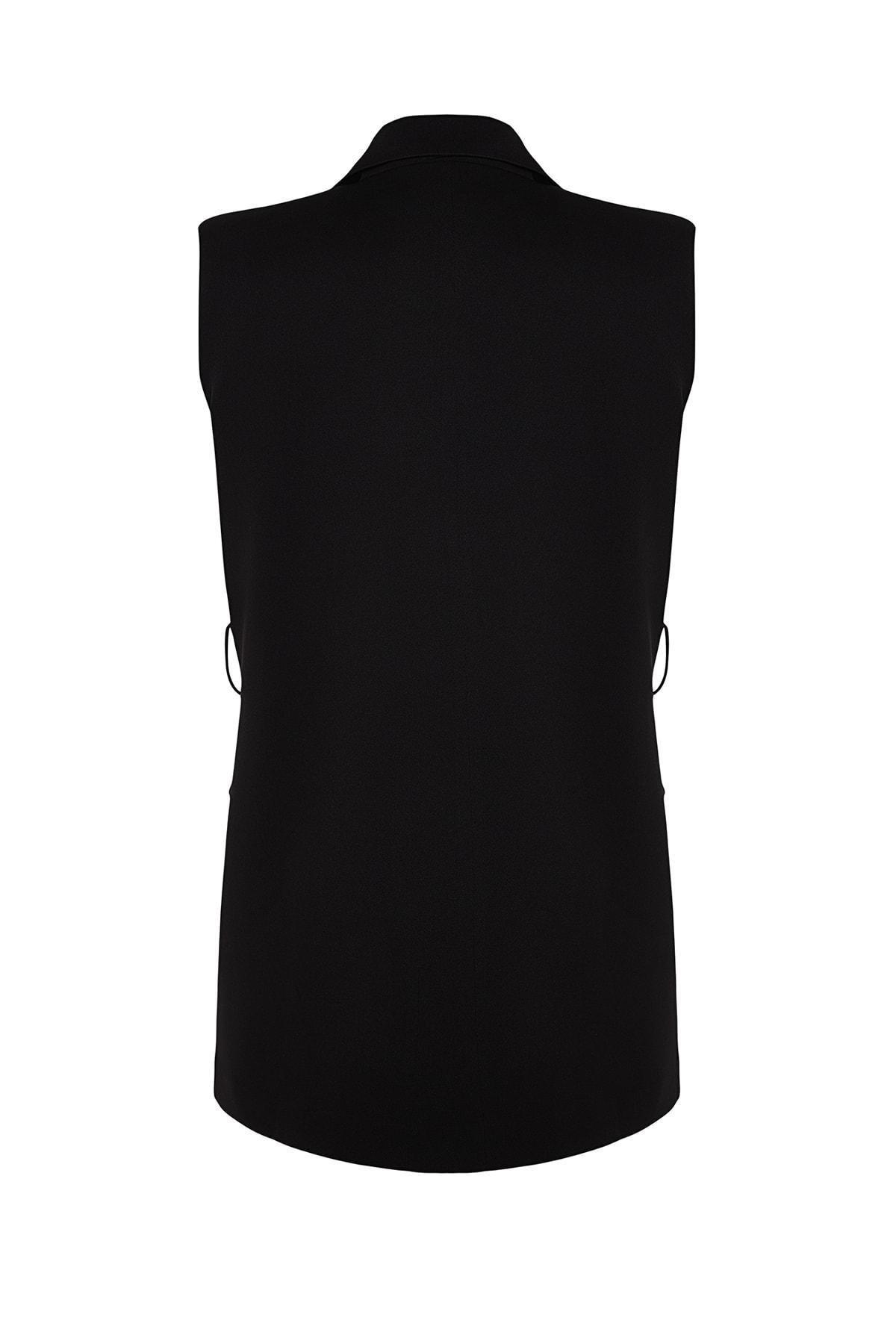 Black Tied Woven Vest, , large image number 5