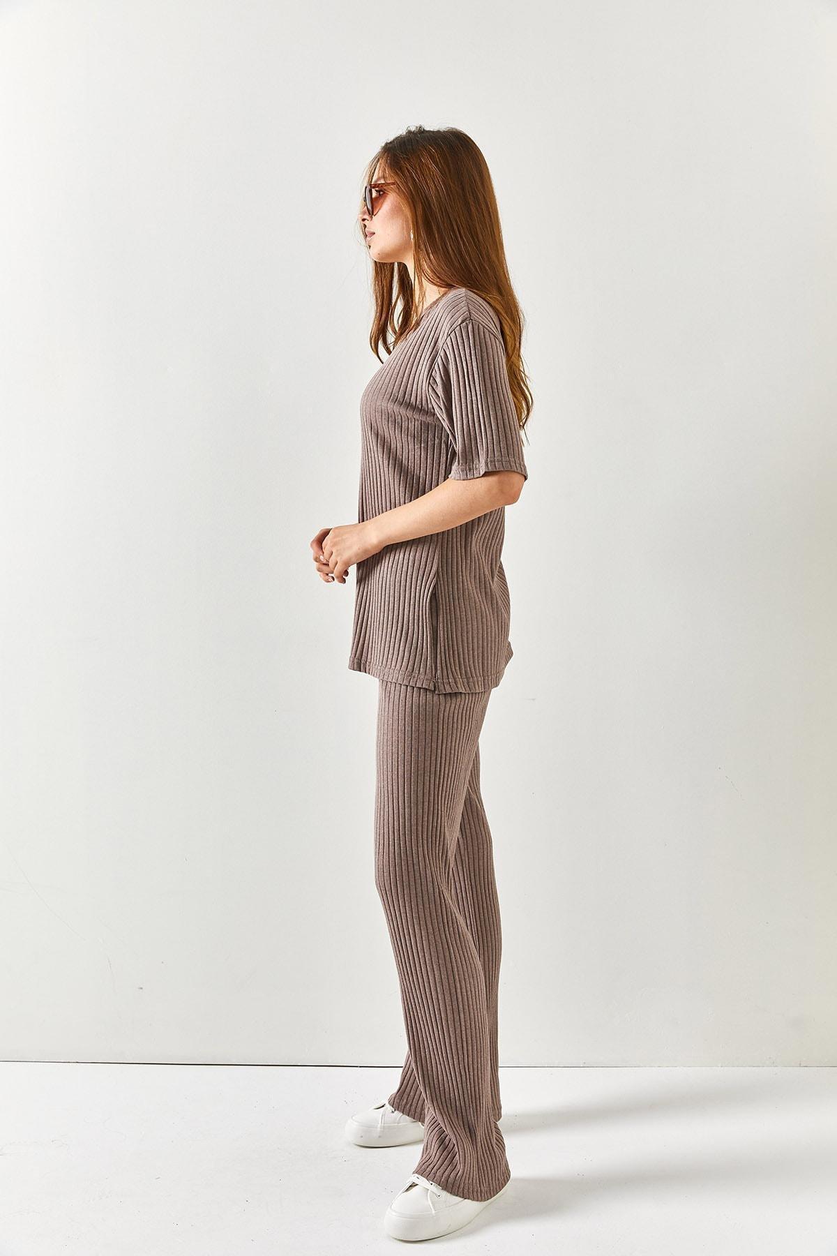 Brown V-Neck Co-Ord Set, , large image number 6
