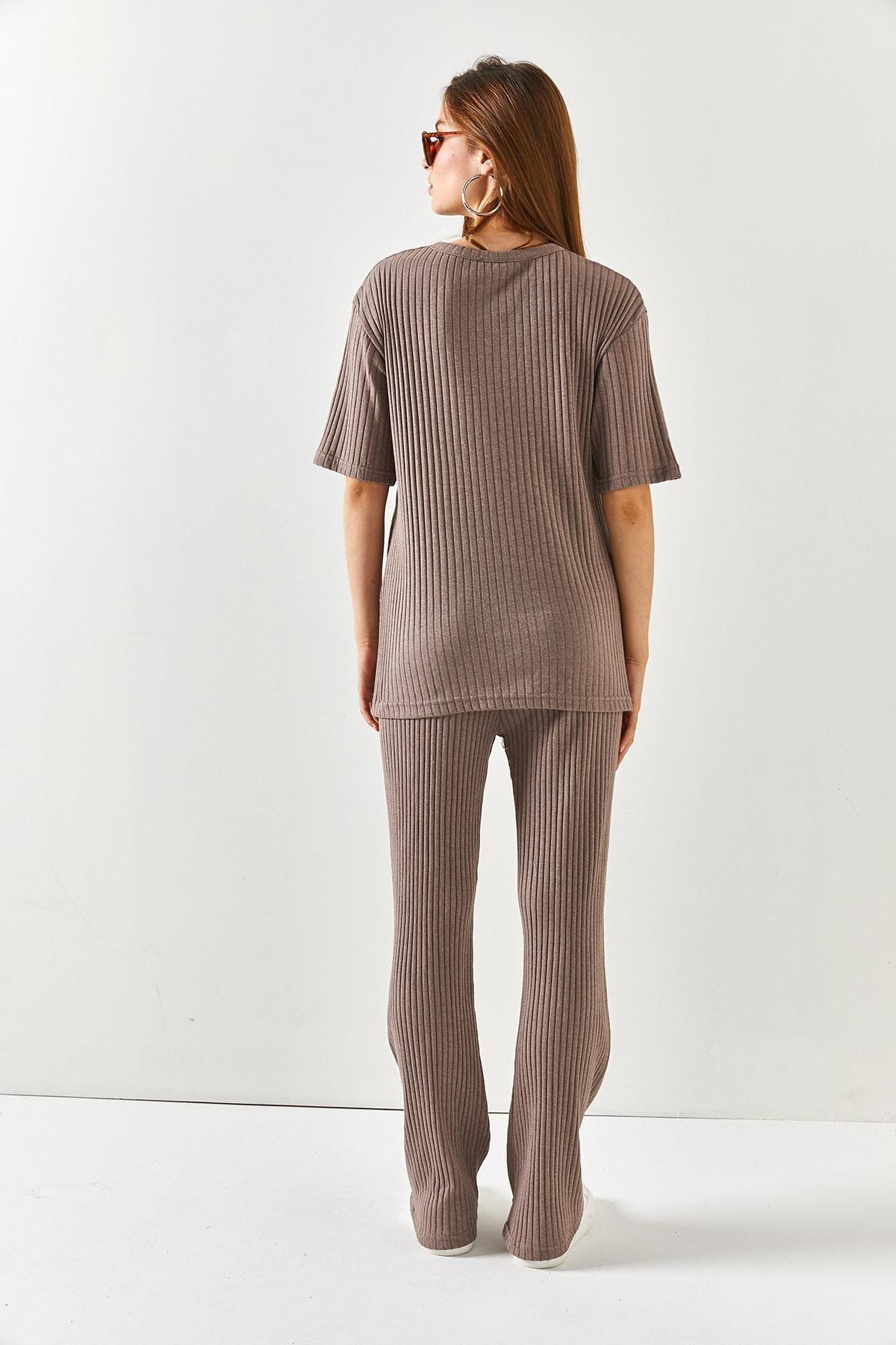 Brown V-Neck Co-Ord Set, , large image number 7