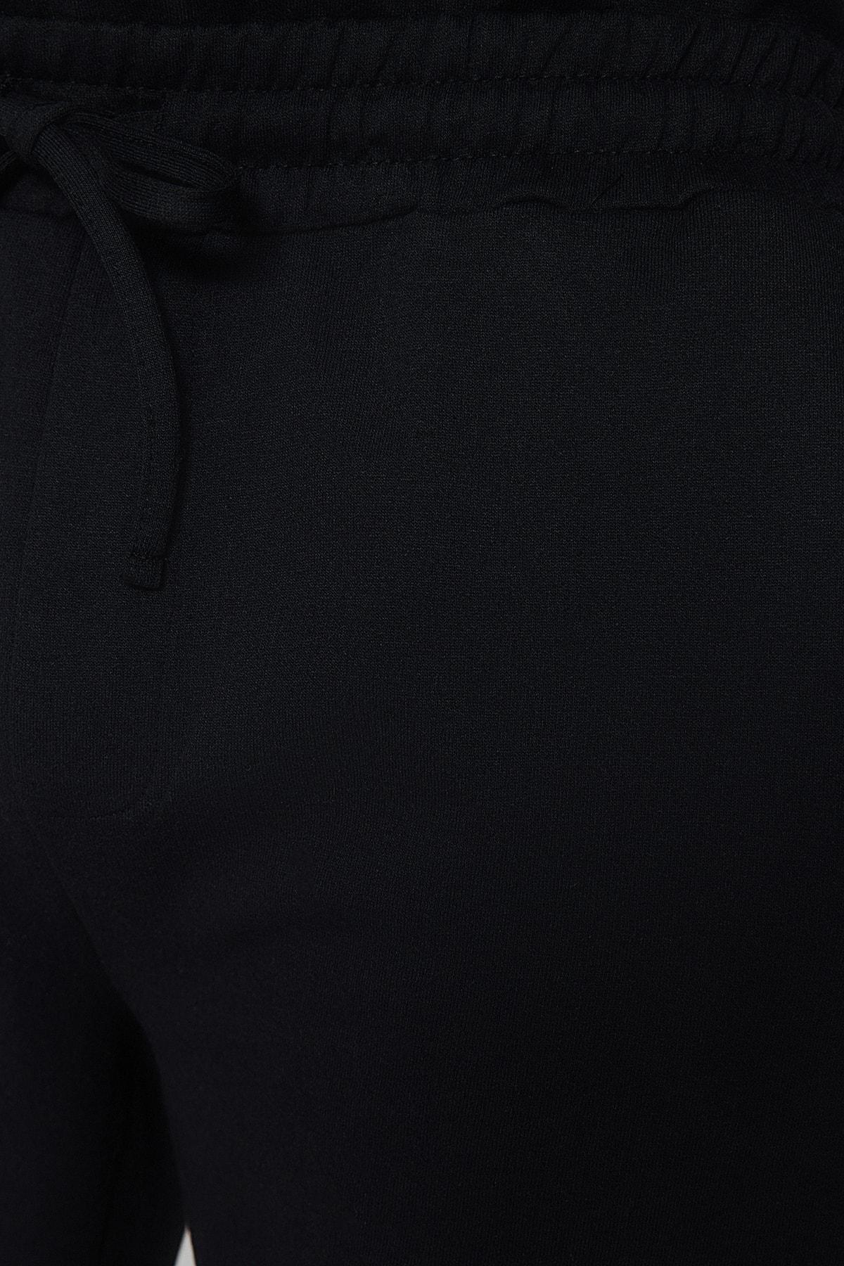 Black Labelled Oversized Pyjamas Set, BLACK, large image number 5