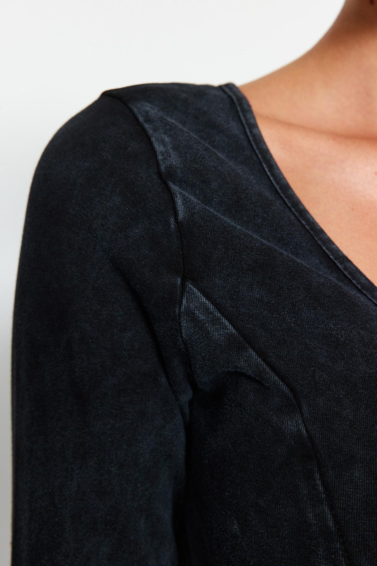 Grey Washed Collar Knitted Body, , large image number 4