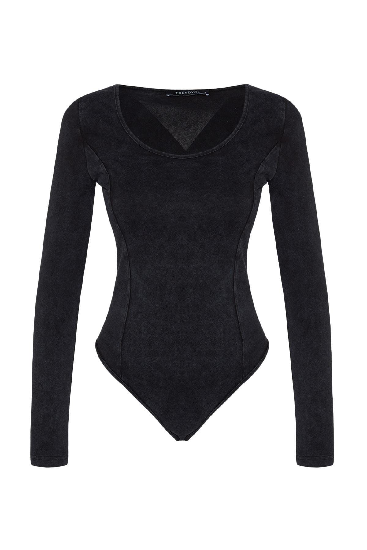 Grey Washed Collar Knitted Body, , large image number 5