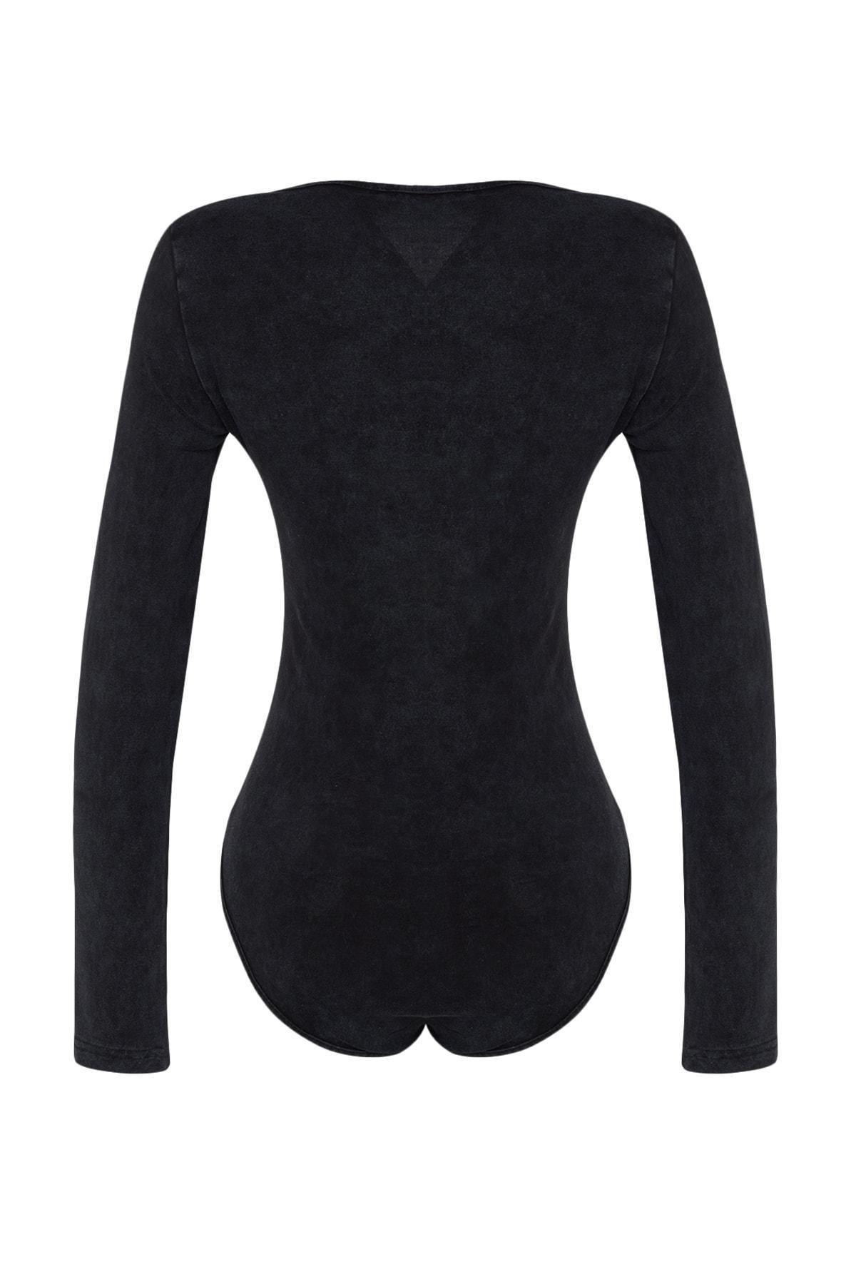 Grey Washed Collar Knitted Body, , large image number 7