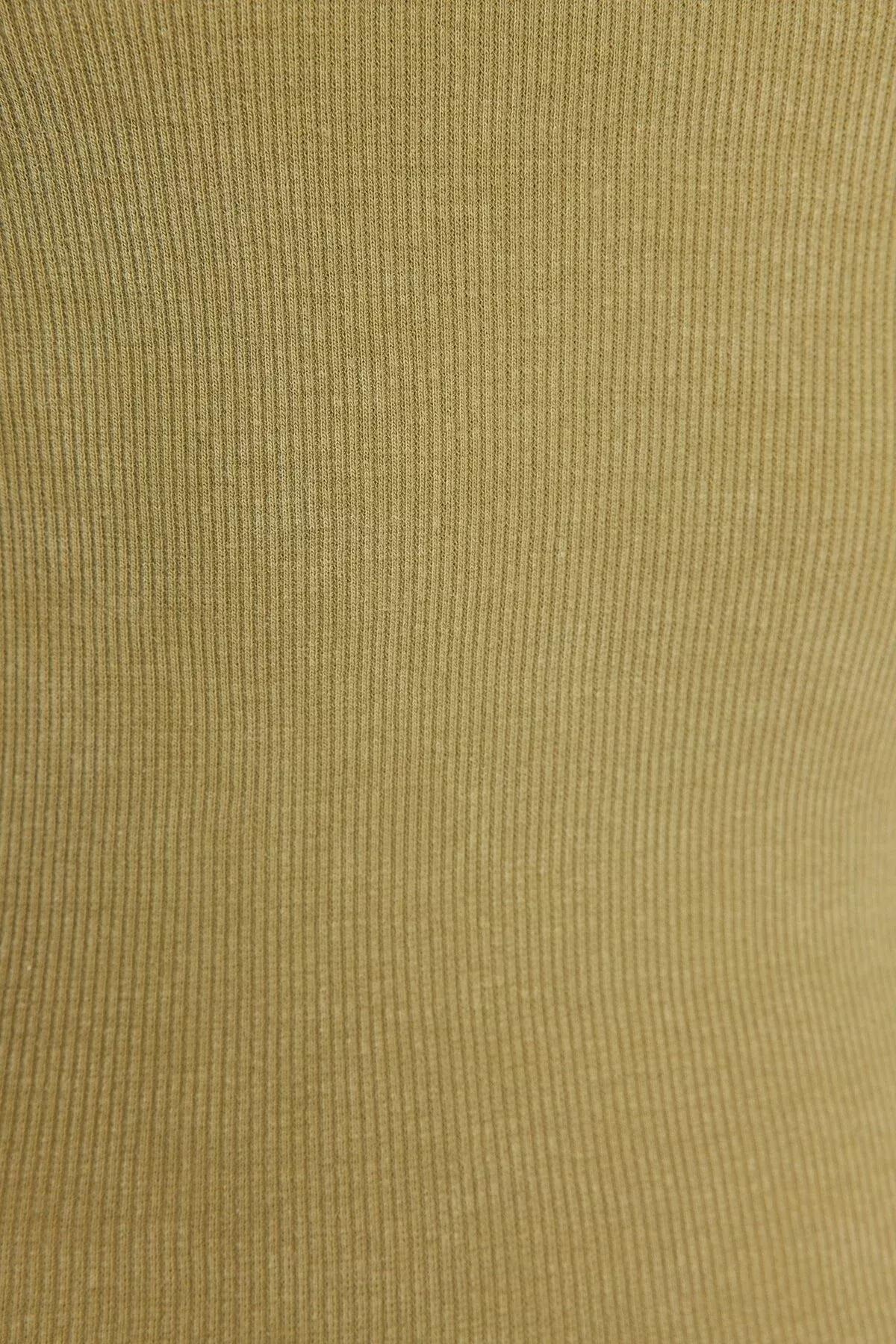 Khaki Washed Knitted Blouse, Khaki, large image number 3