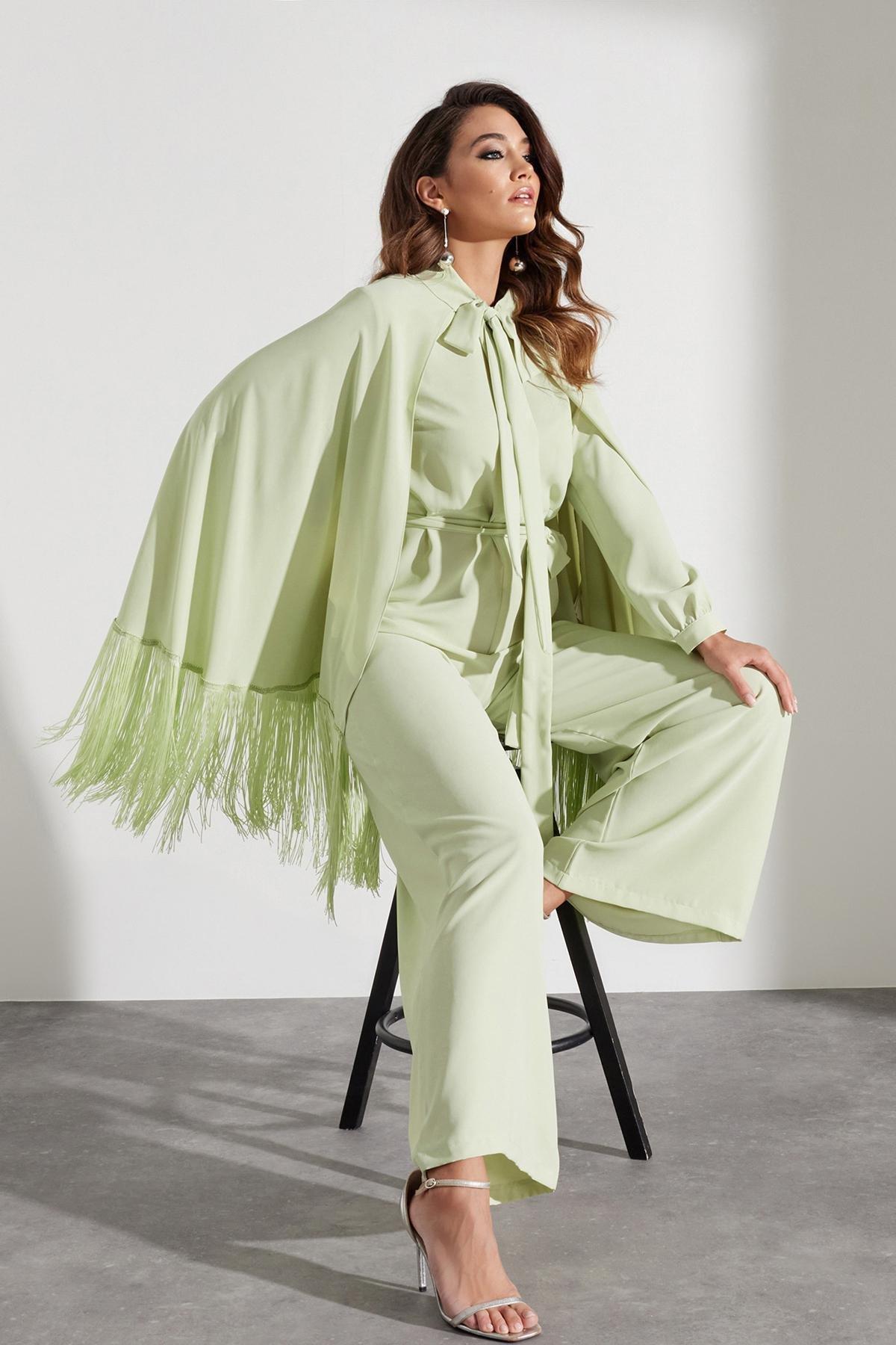 Trendyol - Green Tasselled Co-Ord Set <br>