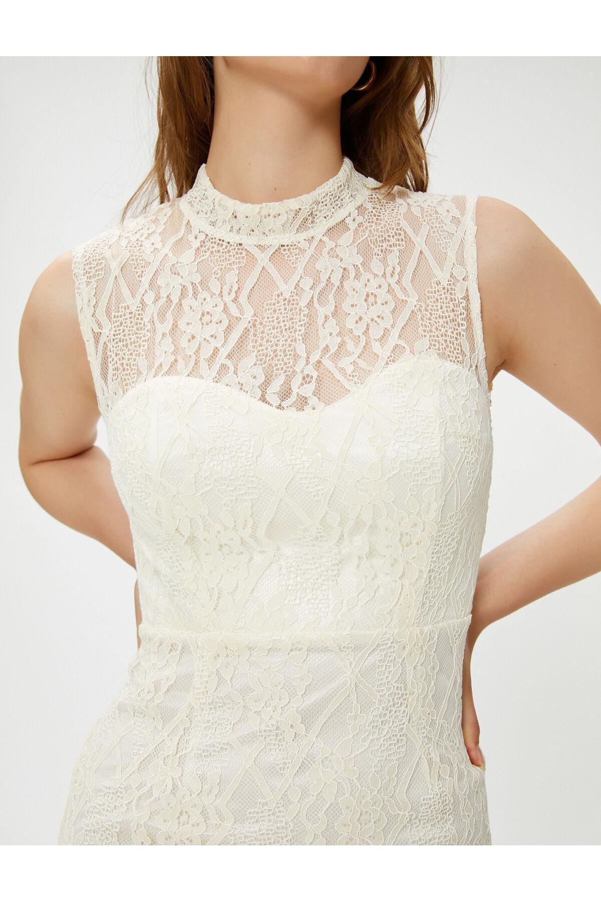 Koton - White Bridal Lace Mini Dress