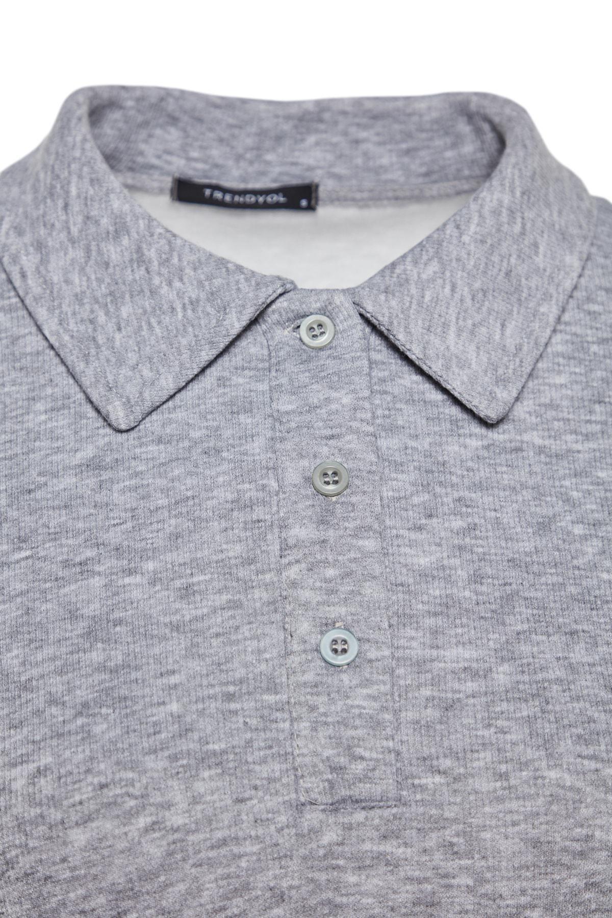 Trendyol - Grey Polo Neck Knitted Tunic