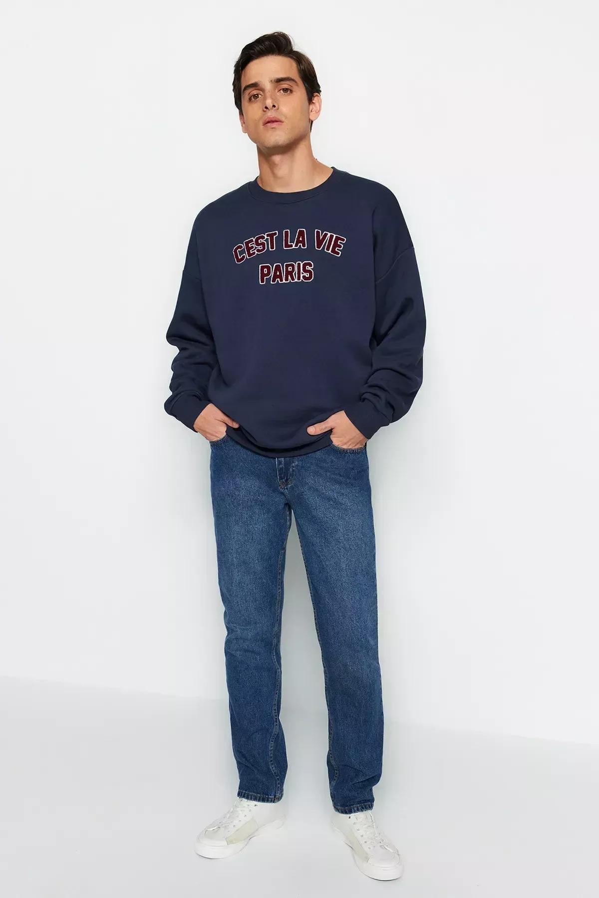 Blue Straight Fit Jeans, C101_1774, large image number 1
