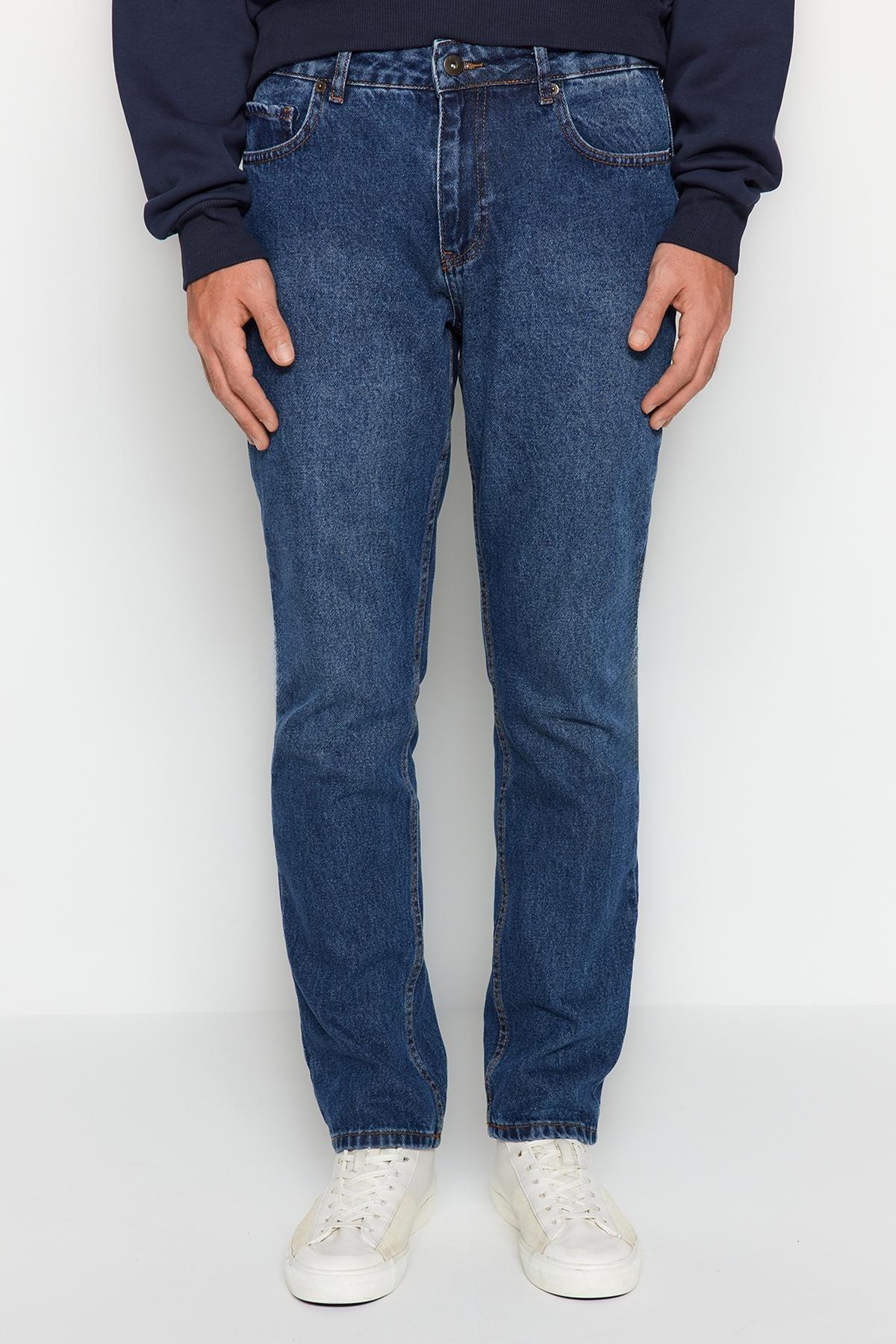 Trendyol - Blue Straight Fit Jeans <br>