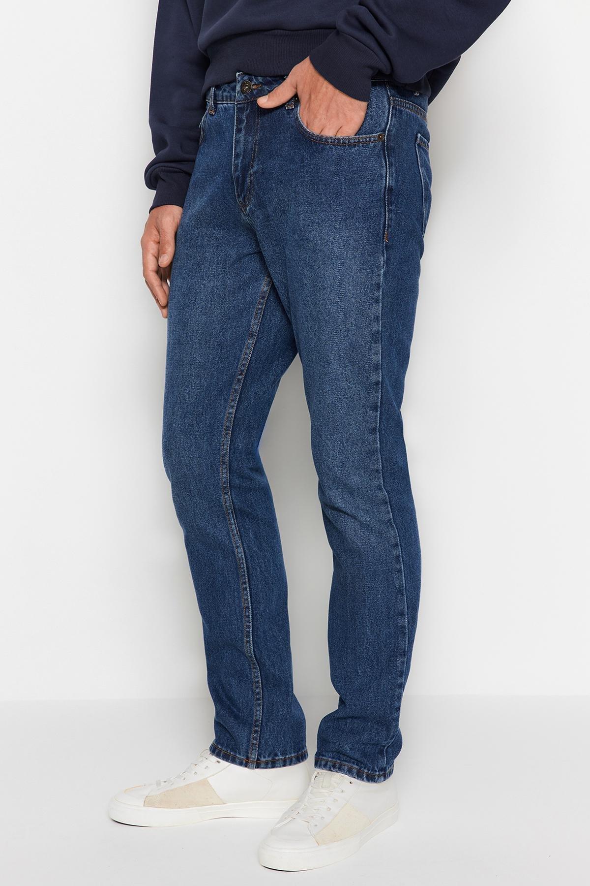 Blue Straight Fit Jeans <br>, , large image number 3