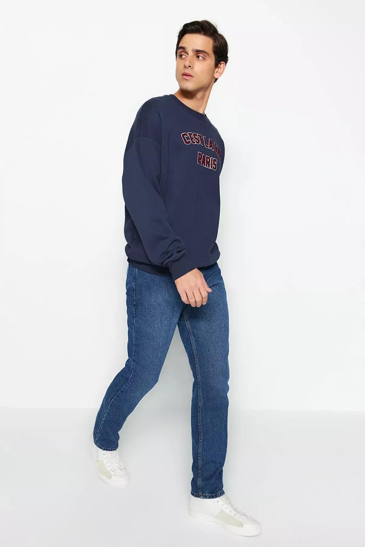 Blue Straight Fit Jeans, C101_1774, large image number 5