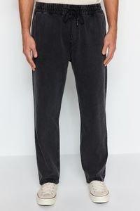 Black Elastic Waist Denim Jeans, , large image number 1