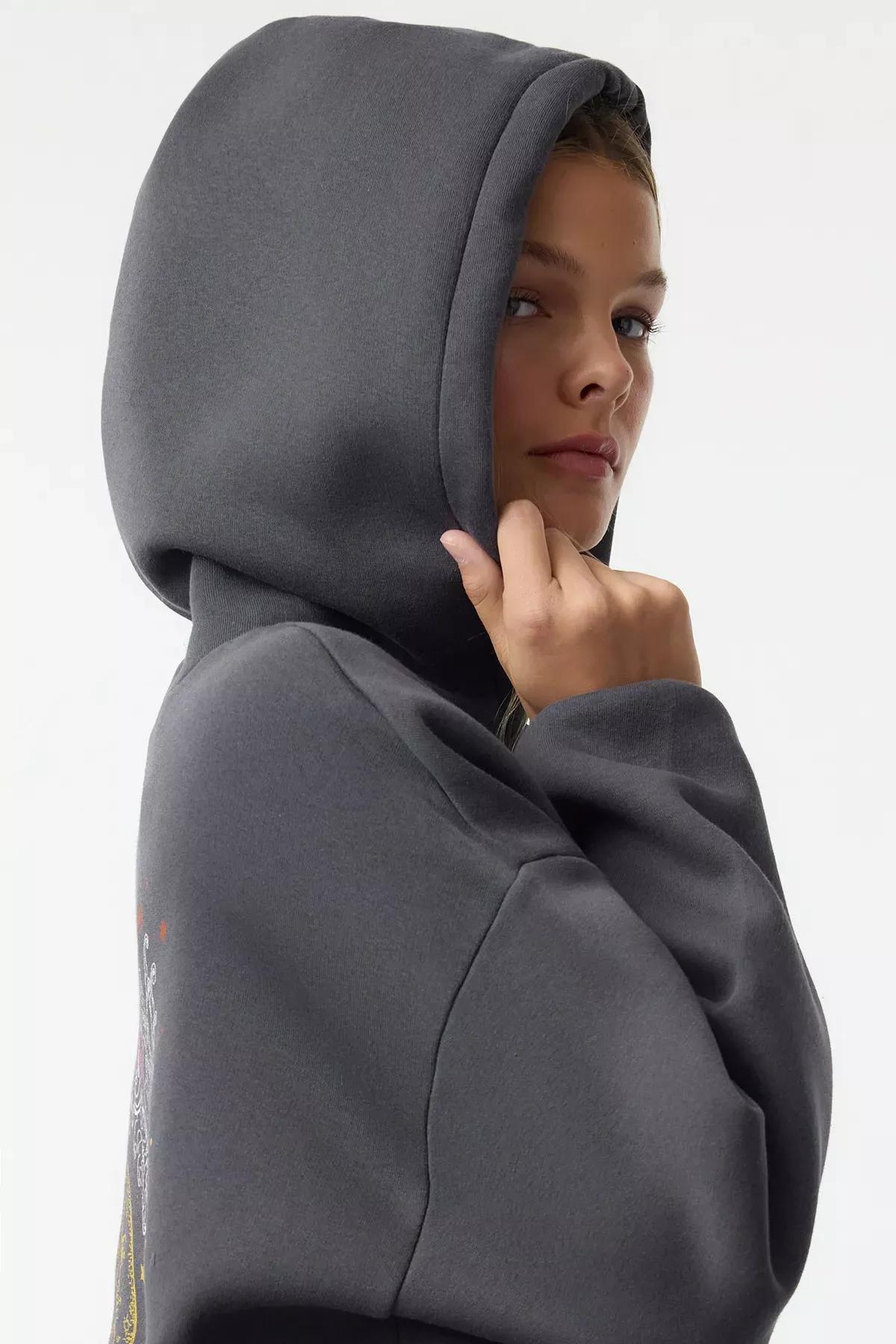 Grey Fleece Hooded Sweatshirt, , large image number 2