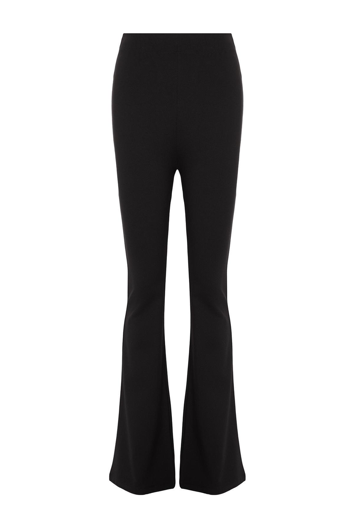 Black Slimming High Waist Flared Trousers, , large image number 5