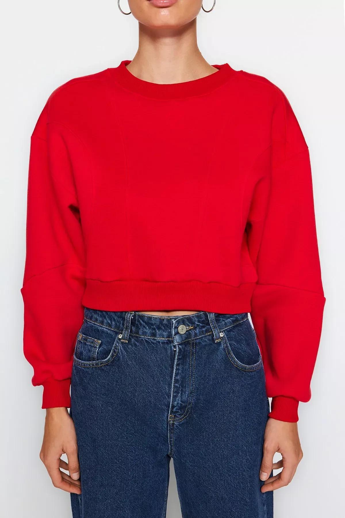 سويتشيرت قصير مُحاك، أحمر, Red, large image number 3