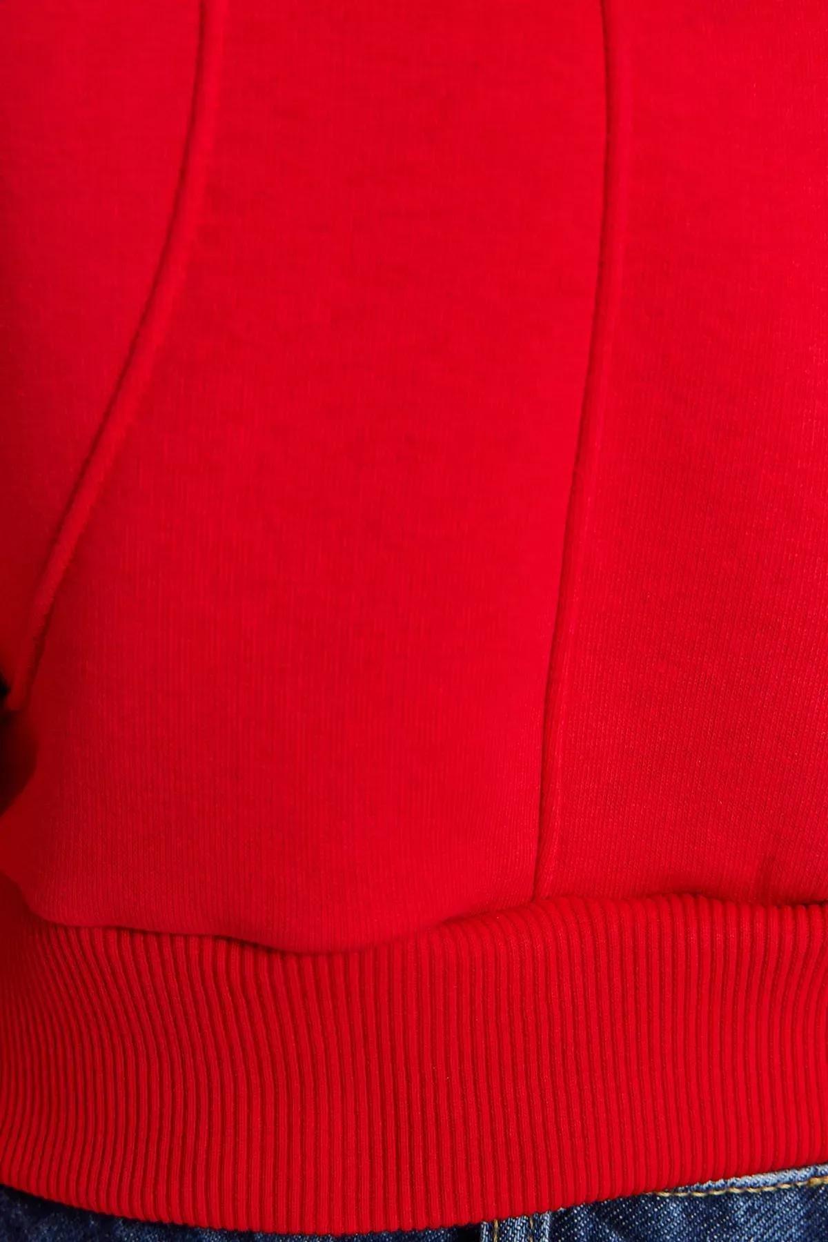 سويتشيرت قصير مُحاك، أحمر, Red, large image number 4