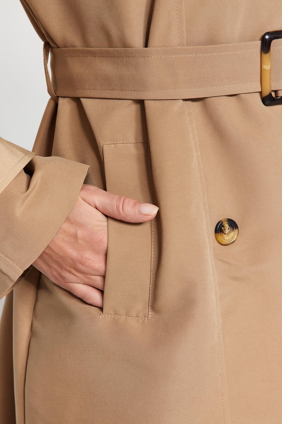 Trendyol - Beige Oversized Trench Coat