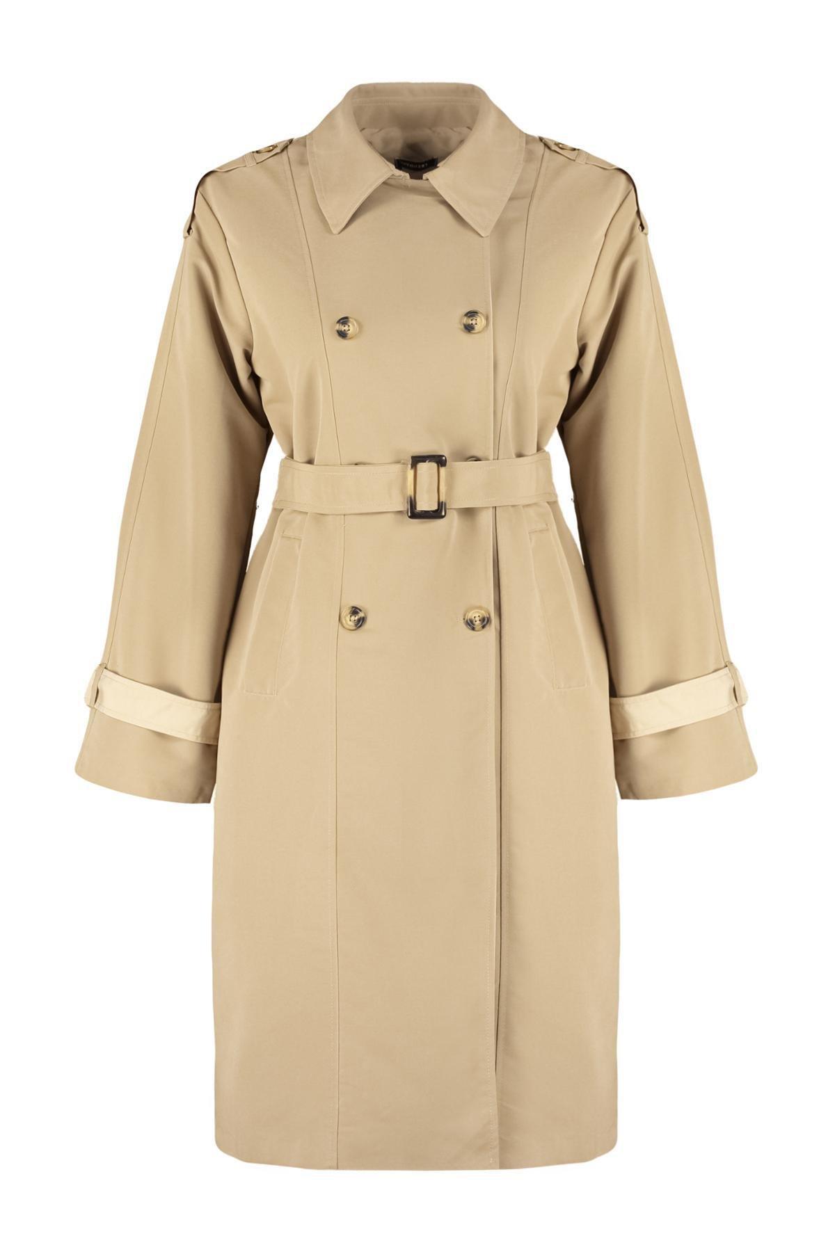 Beige Oversized Trench Coat, , large image number 6