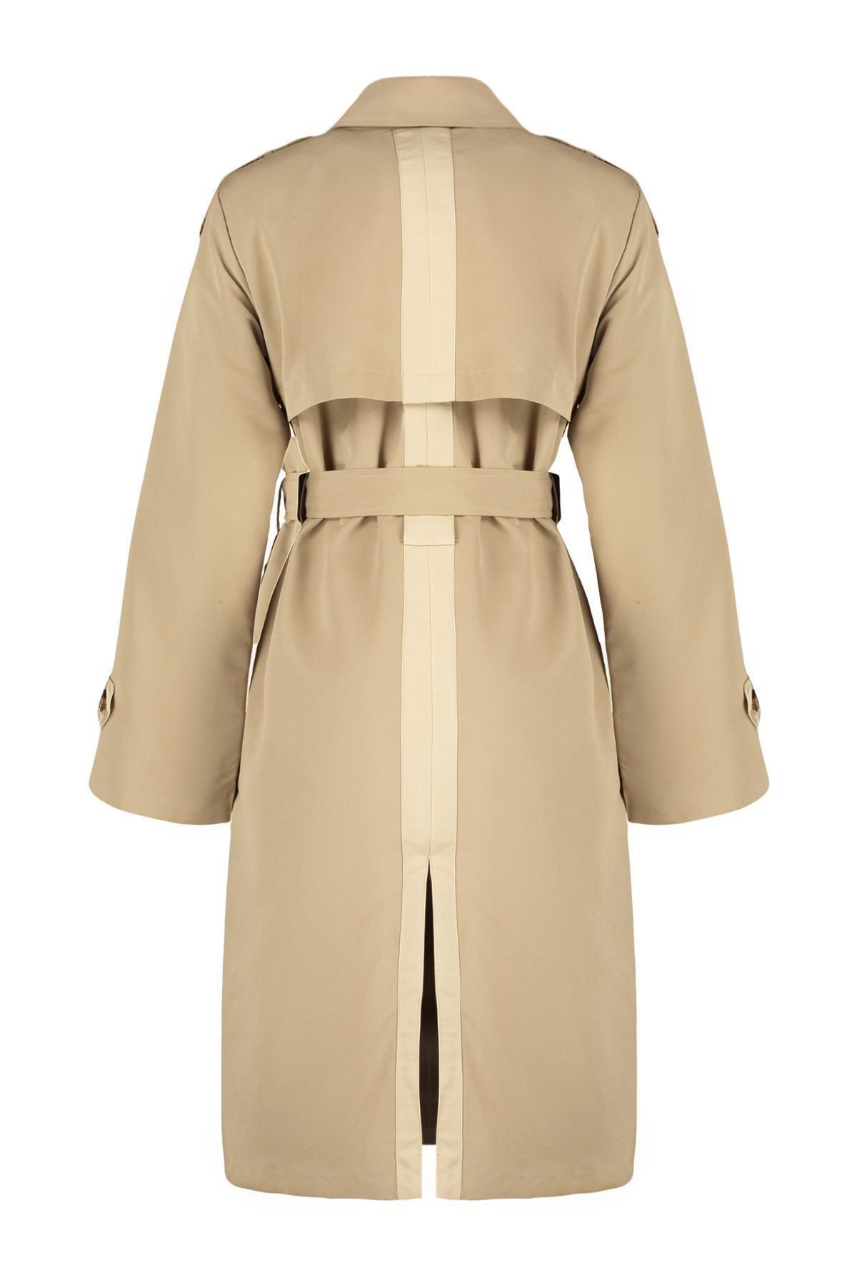 Beige Oversized Trench Coat, , large image number 7