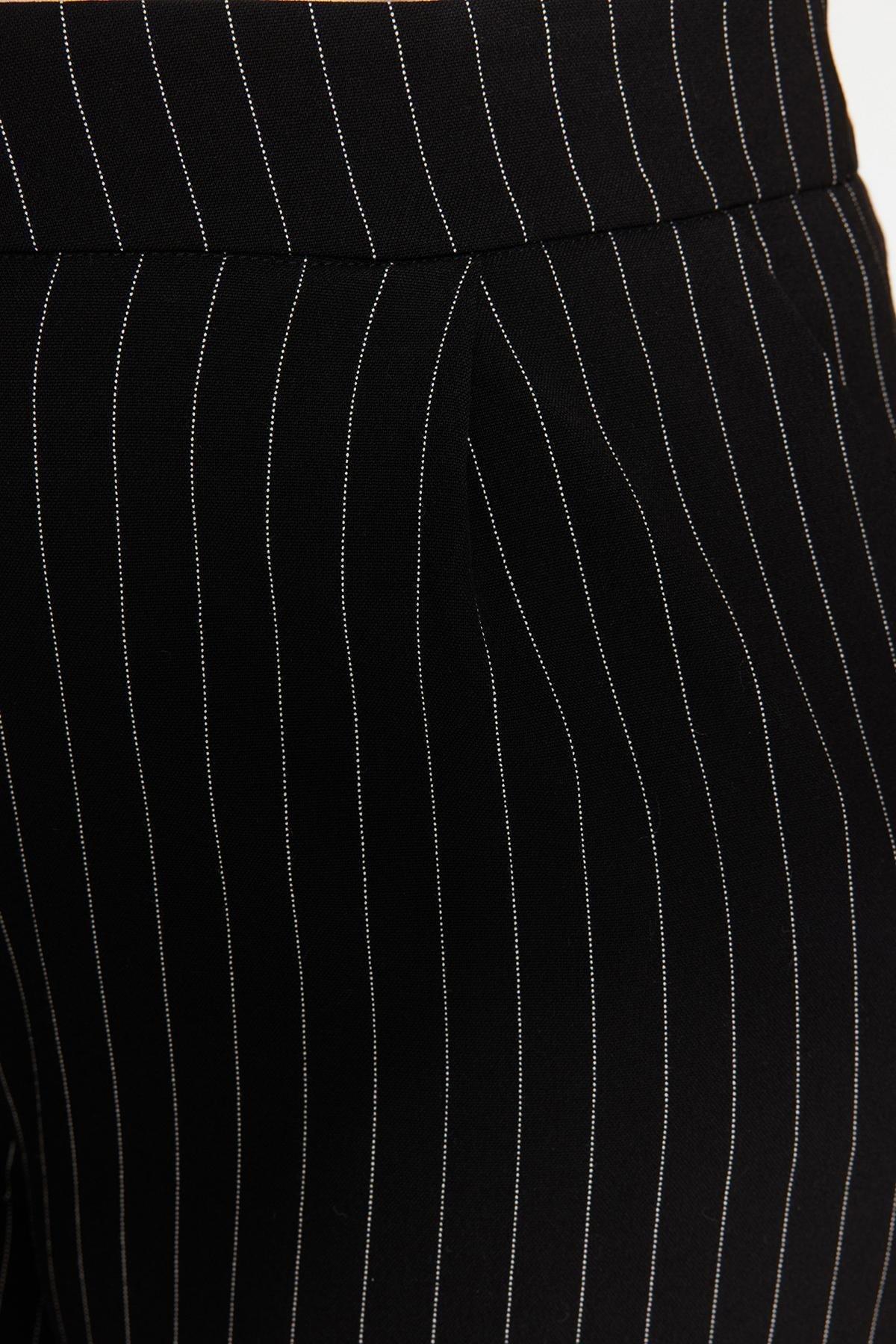 Black Striped Woven Trousers, , large image number 6