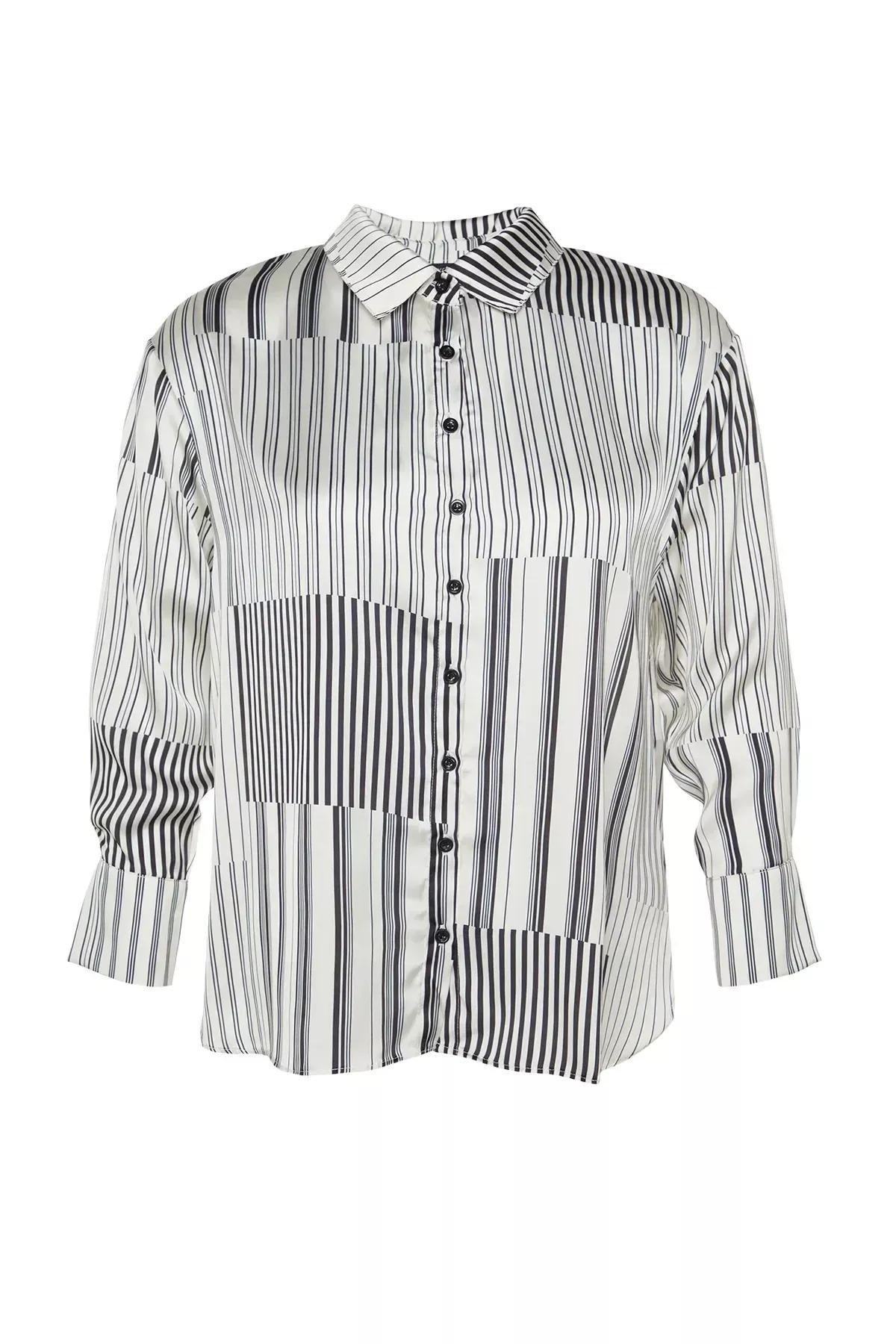 Multicolour Striped Woven Shirt, , large image number 4