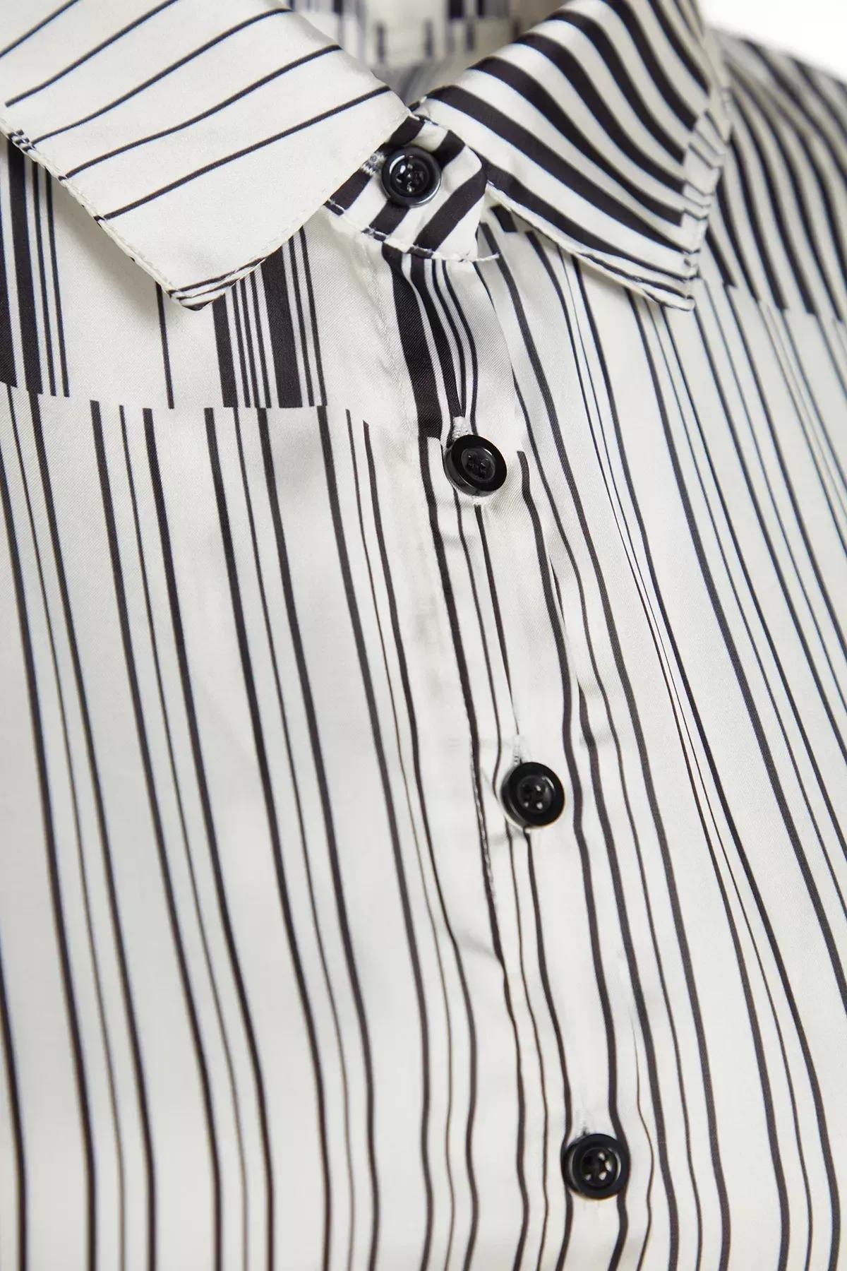 Multicolour Striped Woven Shirt, , large image number 5