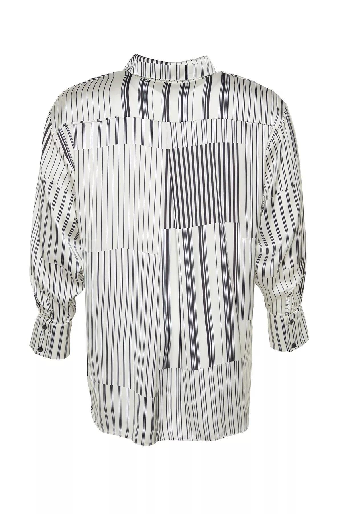 Multicolour Striped Woven Shirt, , large image number 6