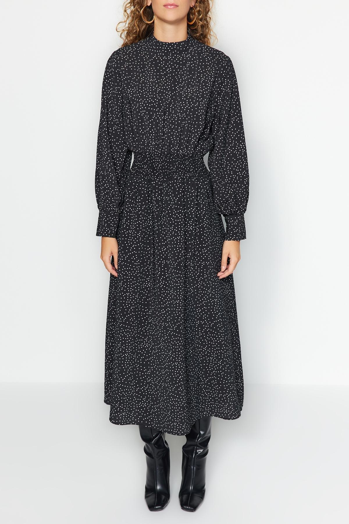 Black Polka Dot Knitted Dress, , large image number 3