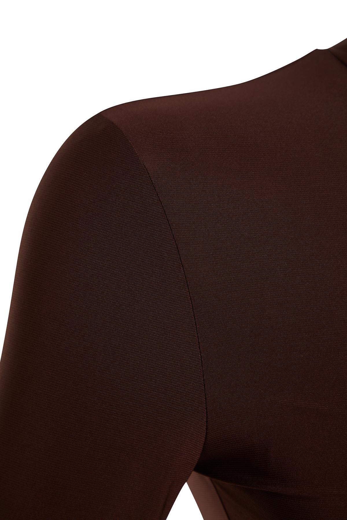 Stand-Up Collar Ribbed Bodycon Maxi, , large image number 7