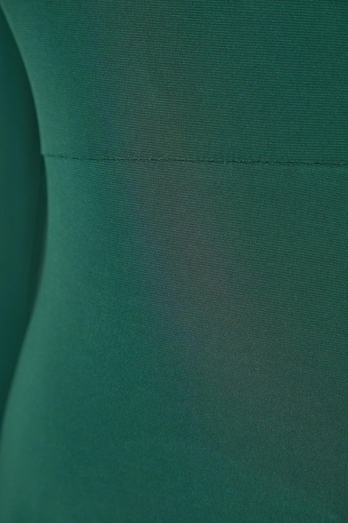 Green Stand-Up Collar Knitted Maxi Dress, , large image number 11