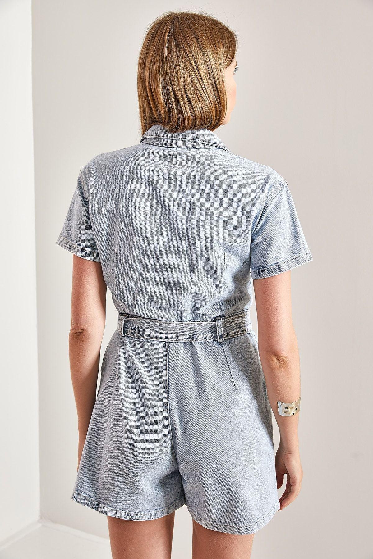 Blue Denim Jumpsuit, , large image number 1