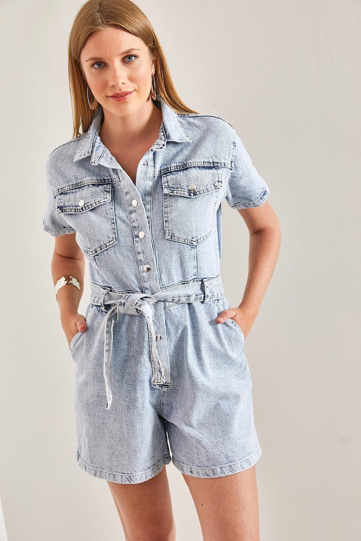 Blue Denim Jumpsuit, , large image number 2