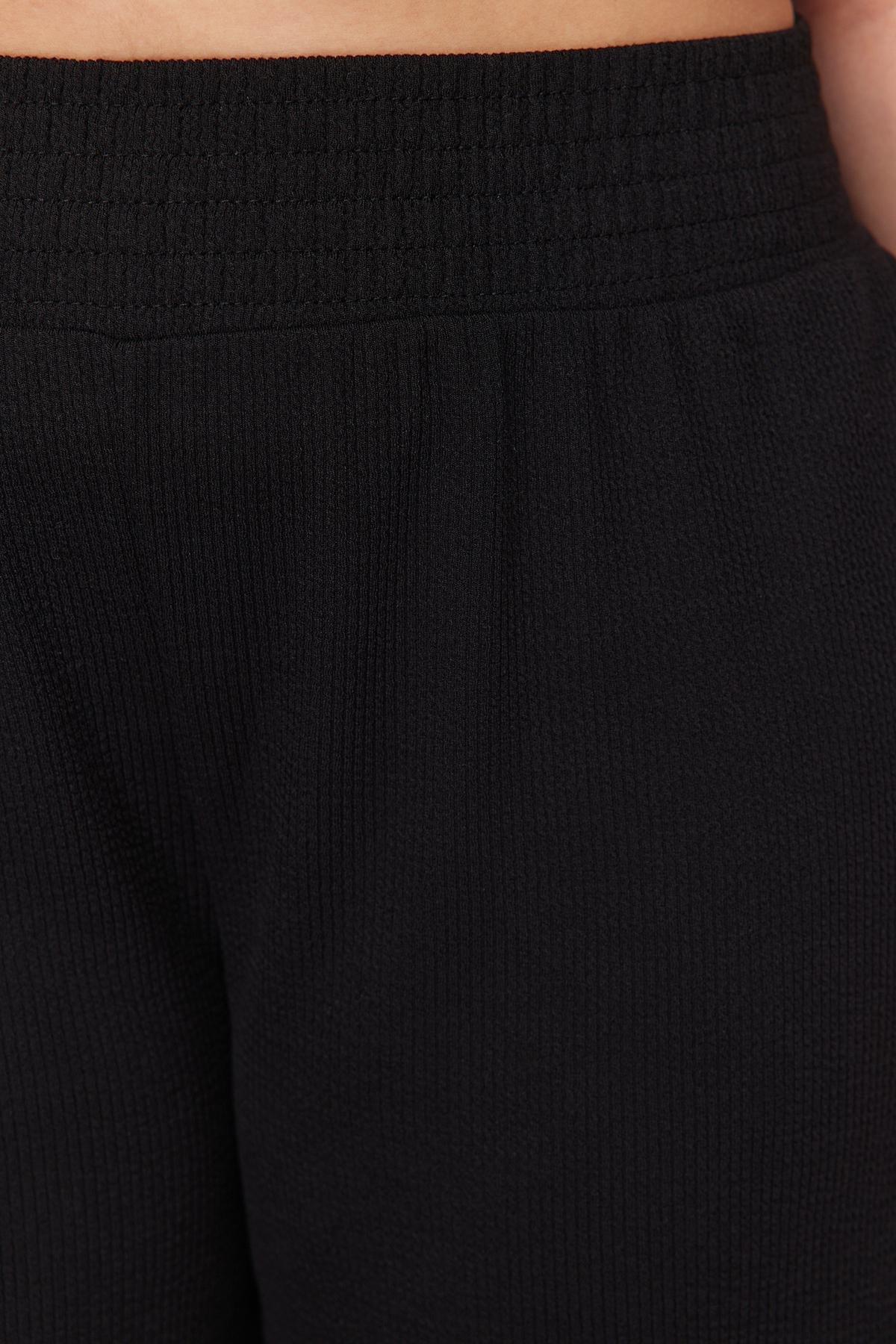 Black High Waist Knitted Trousers, , large image number 5
