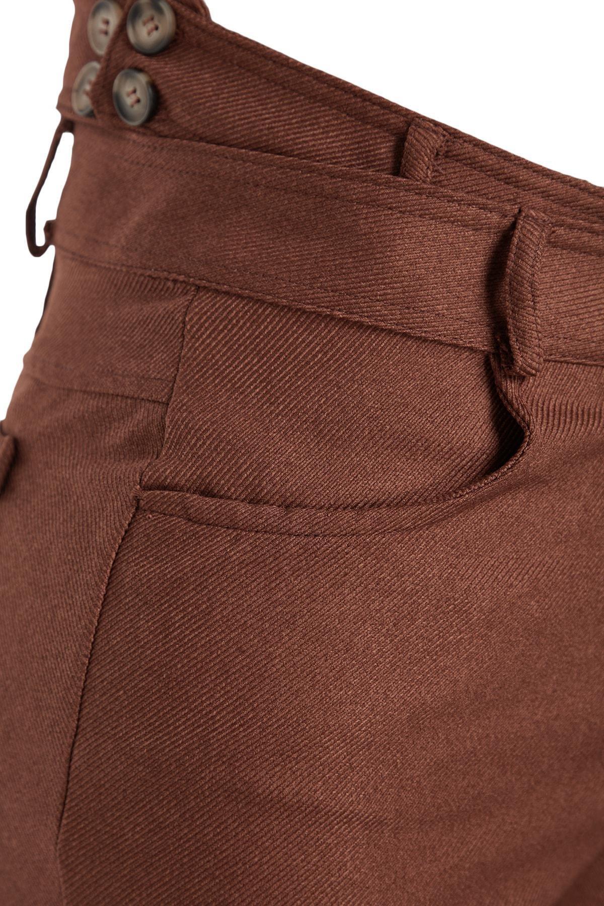 Trendyol - Brown High Waist Straight Trousers